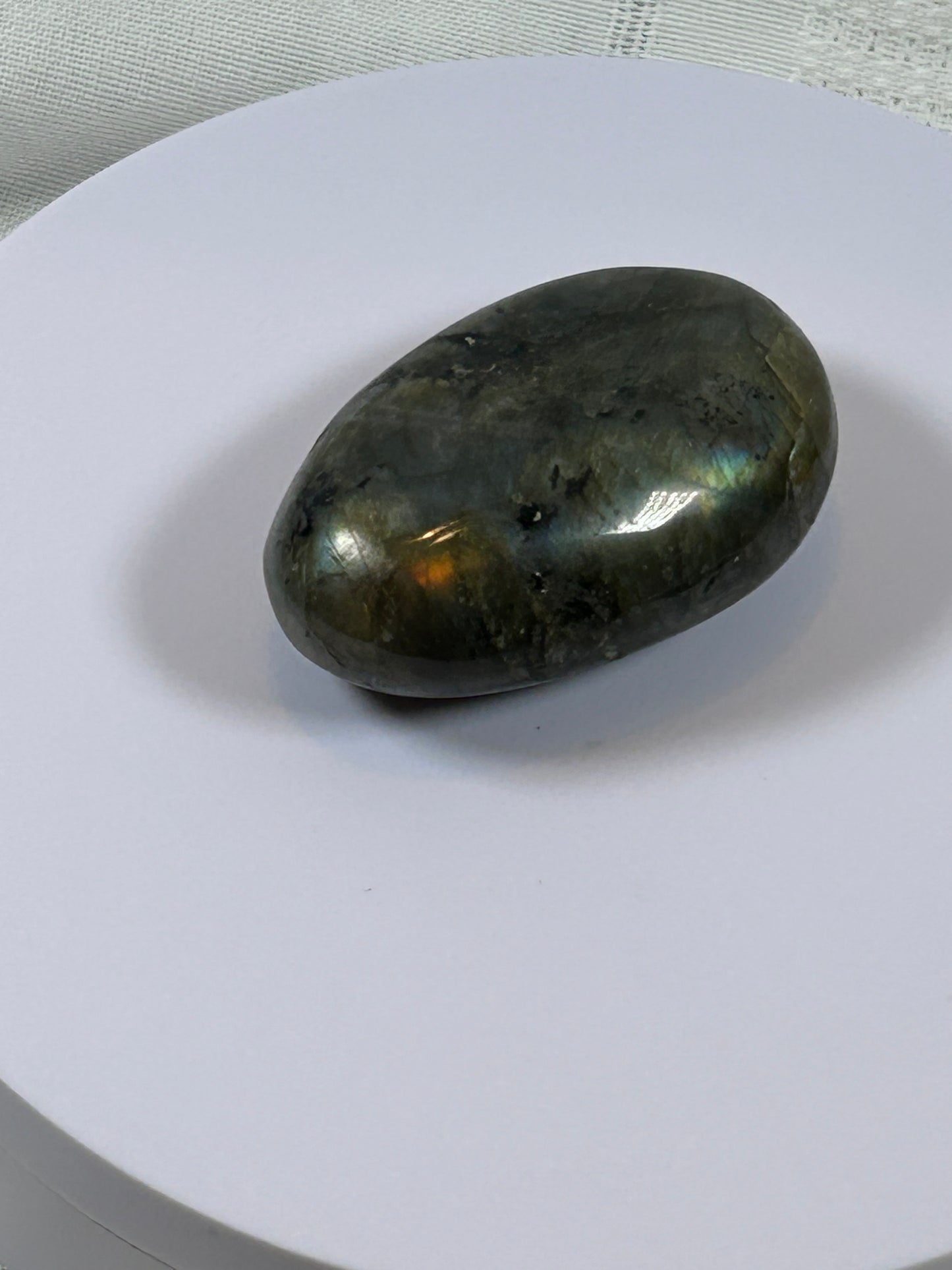 (#111) - LABRADORITE PALM STONE POLISHED - NEW
