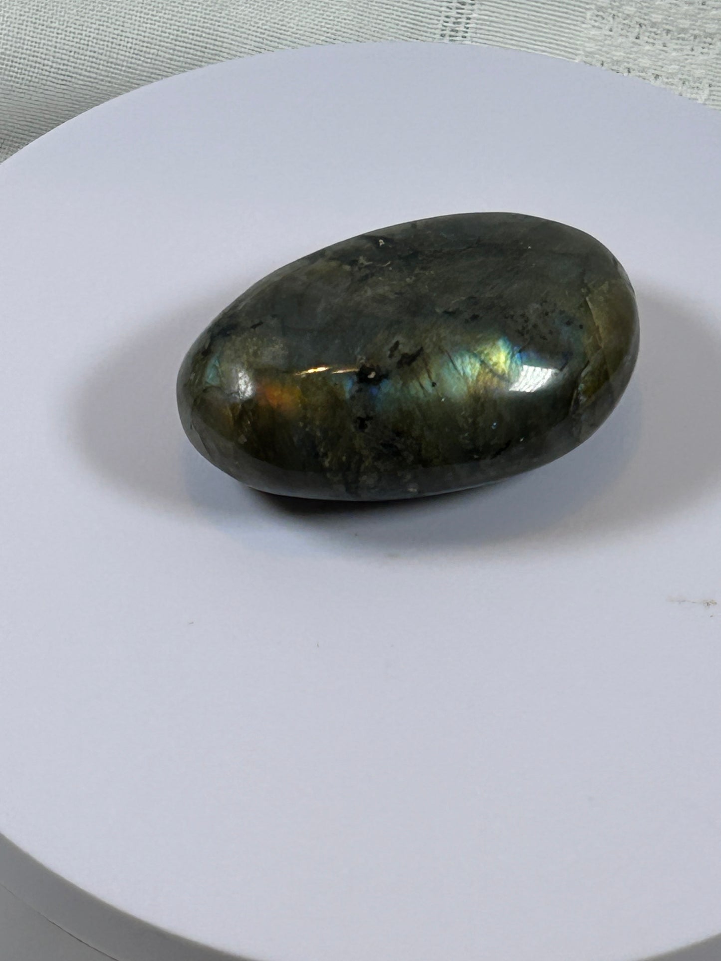 (#111) - LABRADORITE PALM STONE POLISHED - NEW