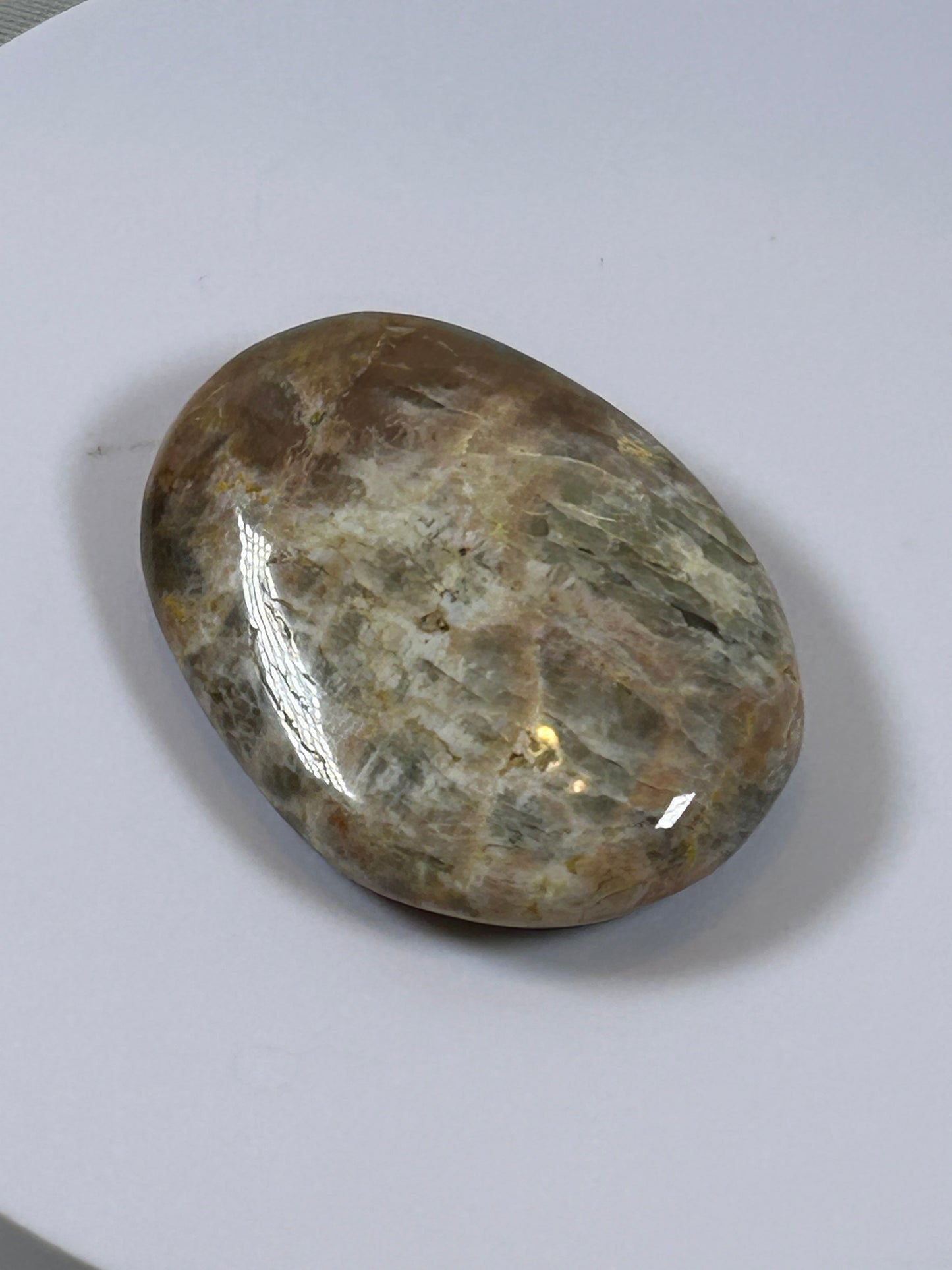 (#113) - BLACK MOONSTONE PALM STONE POLISHED - NEW