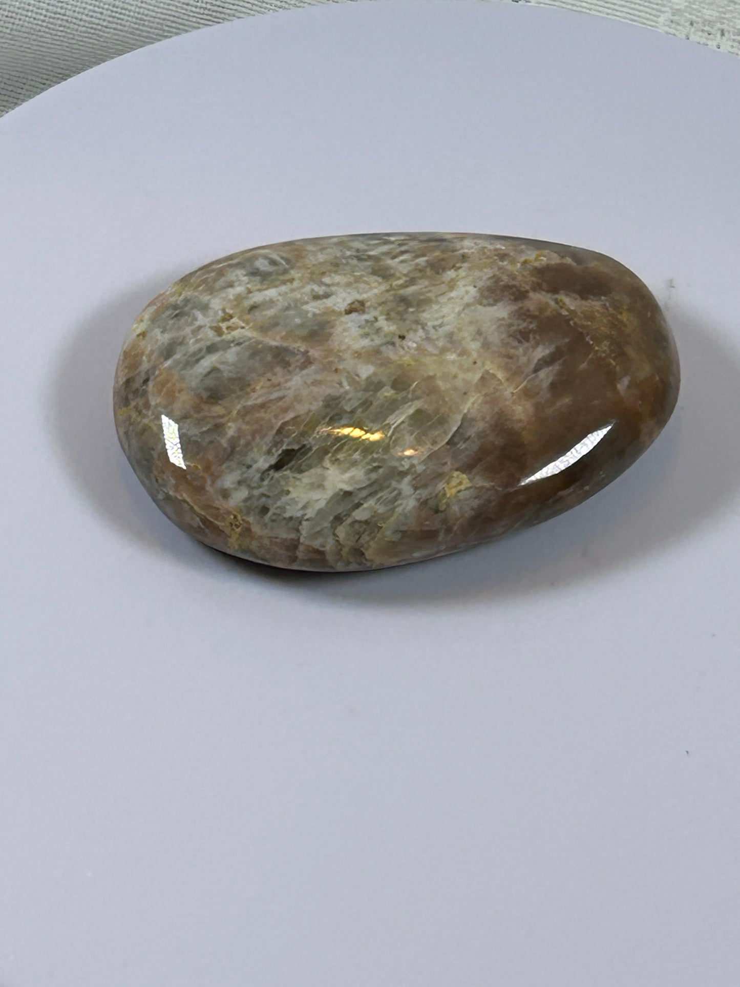 (#113) - BLACK MOONSTONE PALM STONE POLISHED - NEW