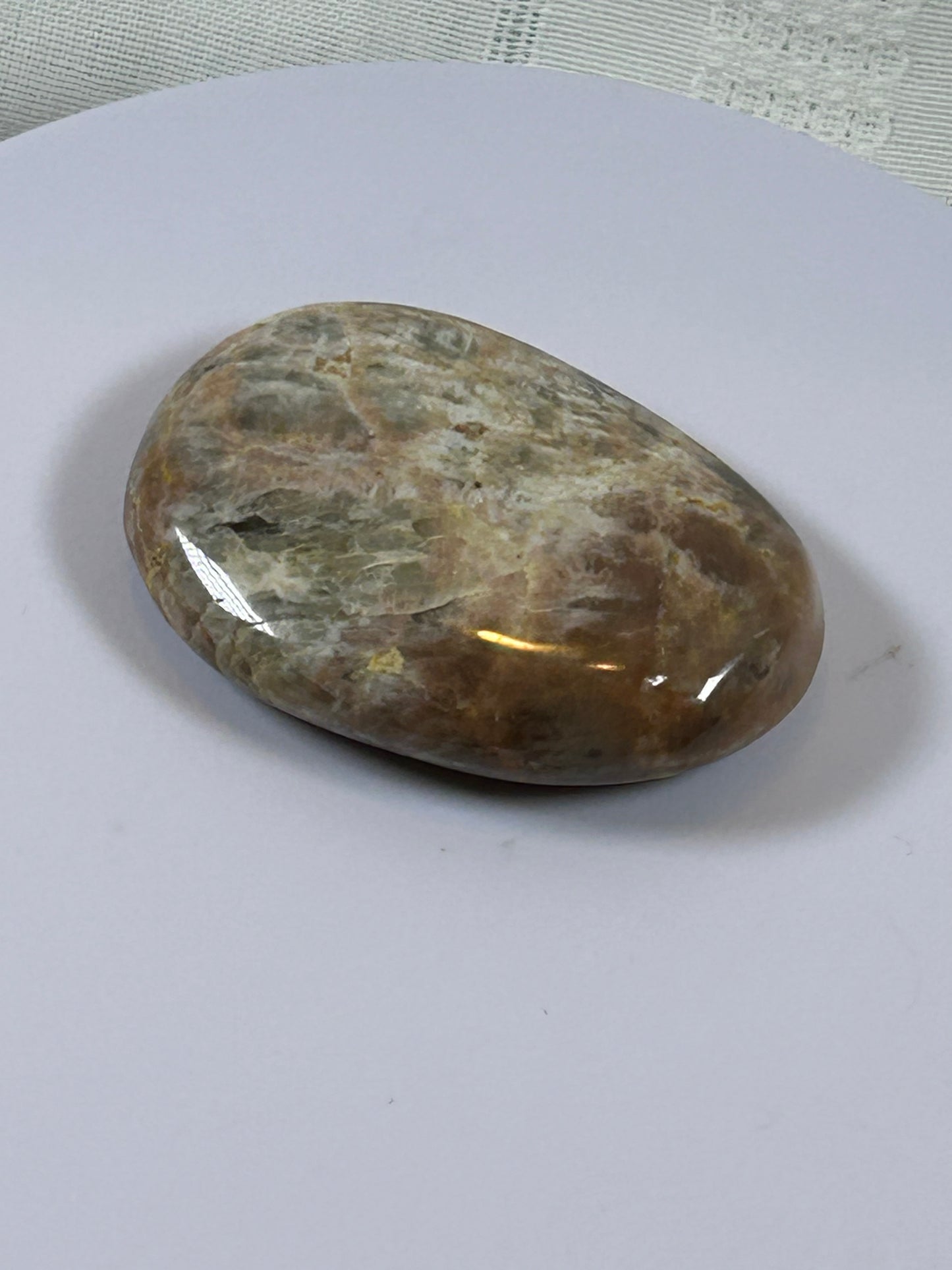 (#113) - BLACK MOONSTONE PALM STONE POLISHED - NEW