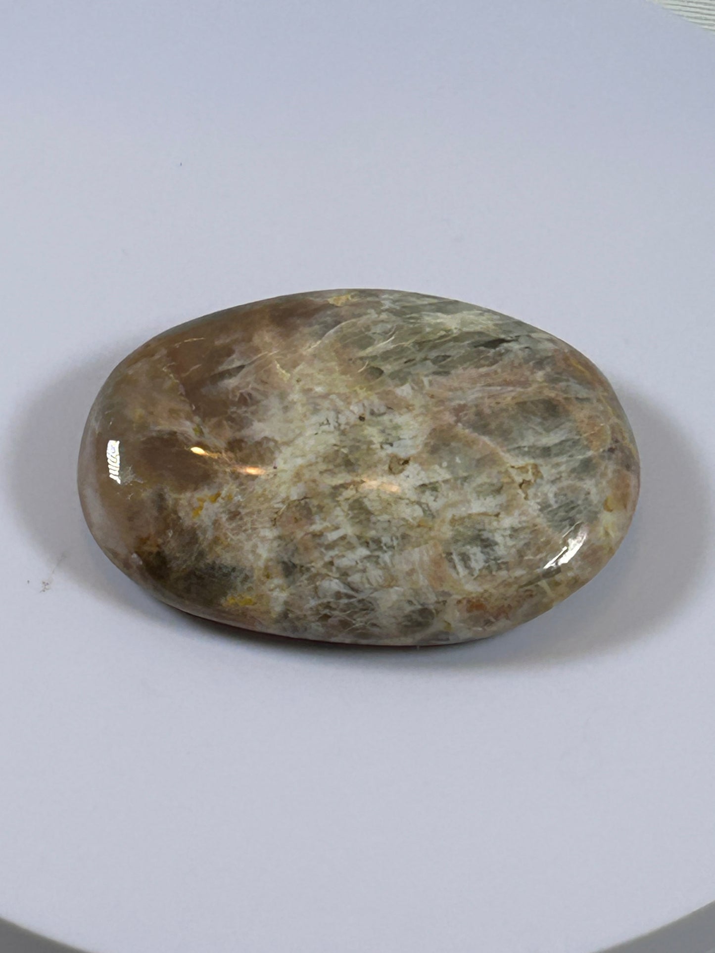 (#113) - BLACK MOONSTONE PALM STONE POLISHED - NEW