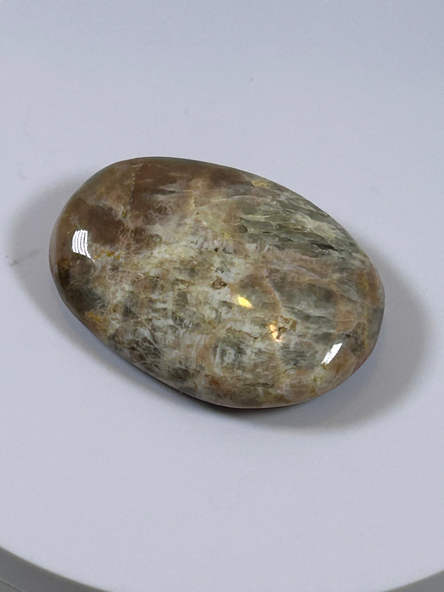 (#113) - BLACK MOONSTONE PALM STONE POLISHED - NEW