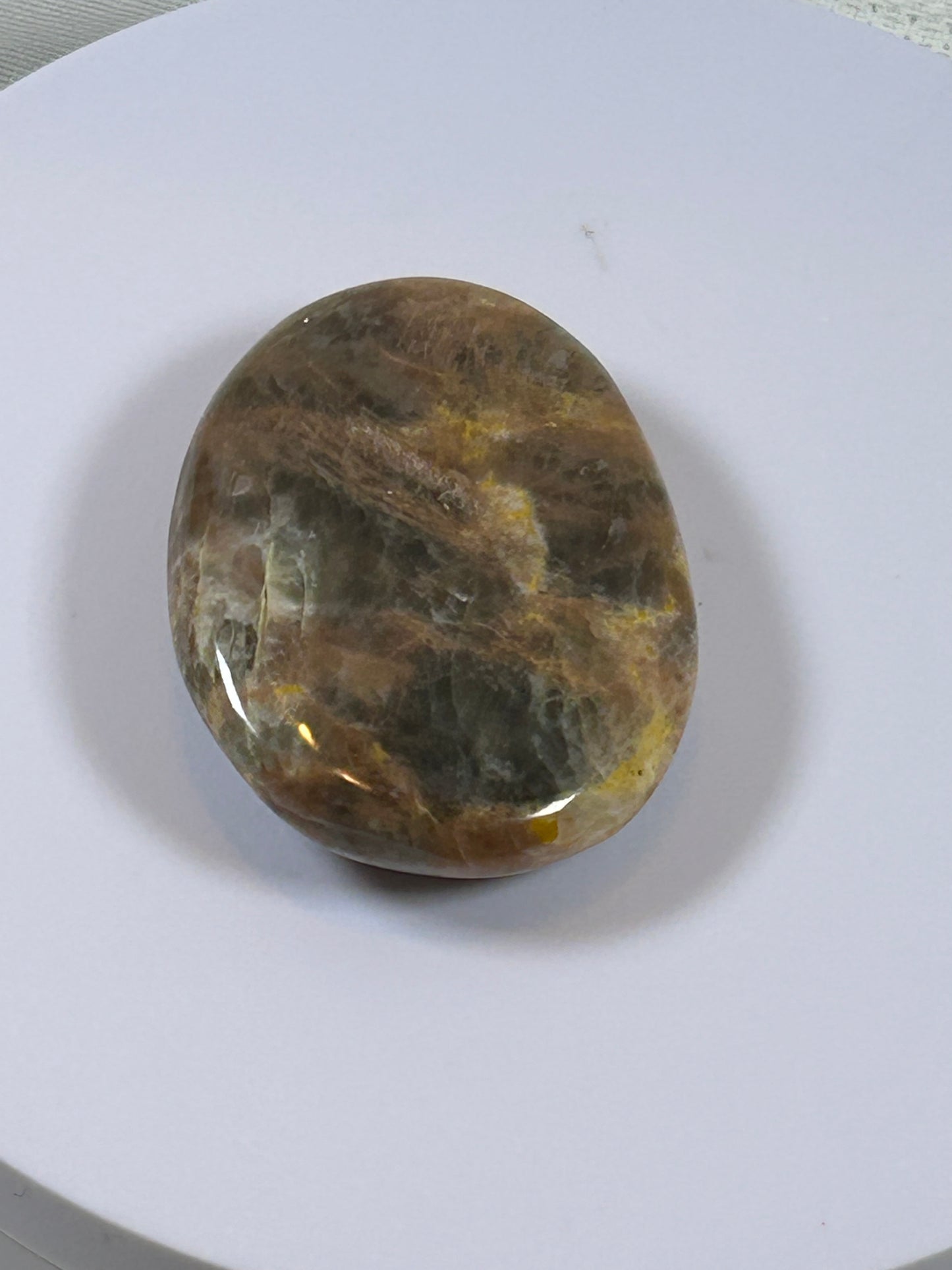 (#113) - BLACK MOONSTONE PALM STONE POLISHED - NEW