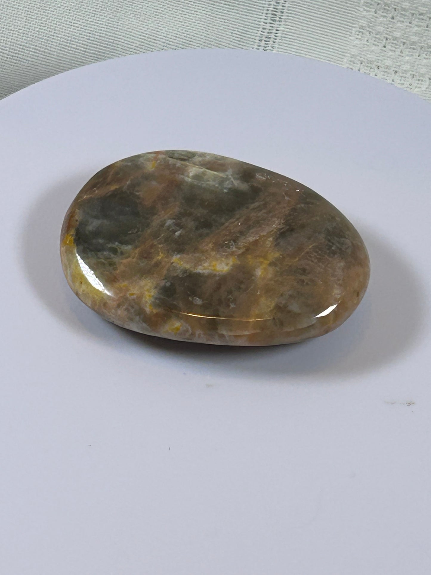 (#113) - BLACK MOONSTONE PALM STONE POLISHED - NEW