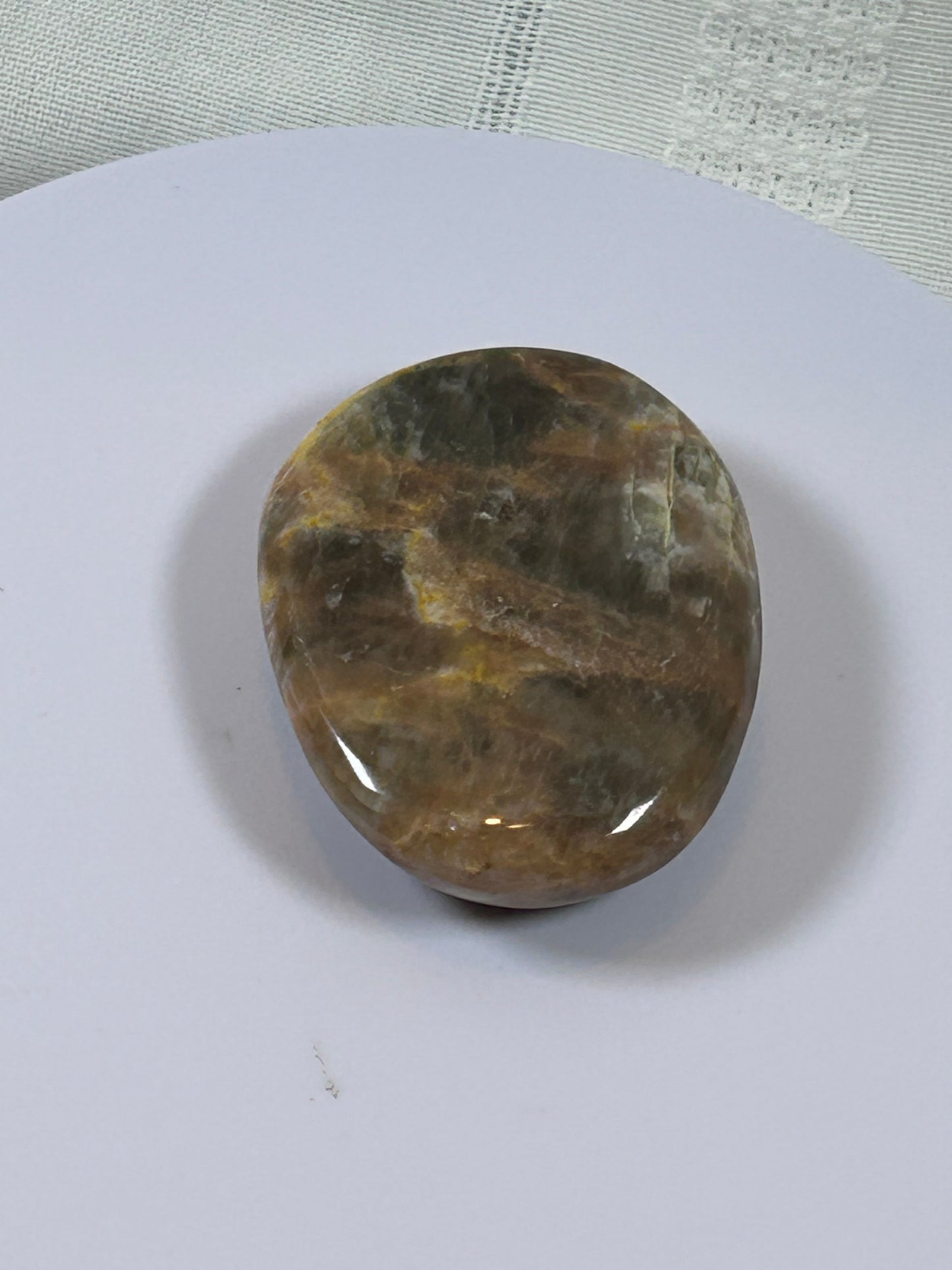 (#113) - BLACK MOONSTONE PALM STONE POLISHED - NEW
