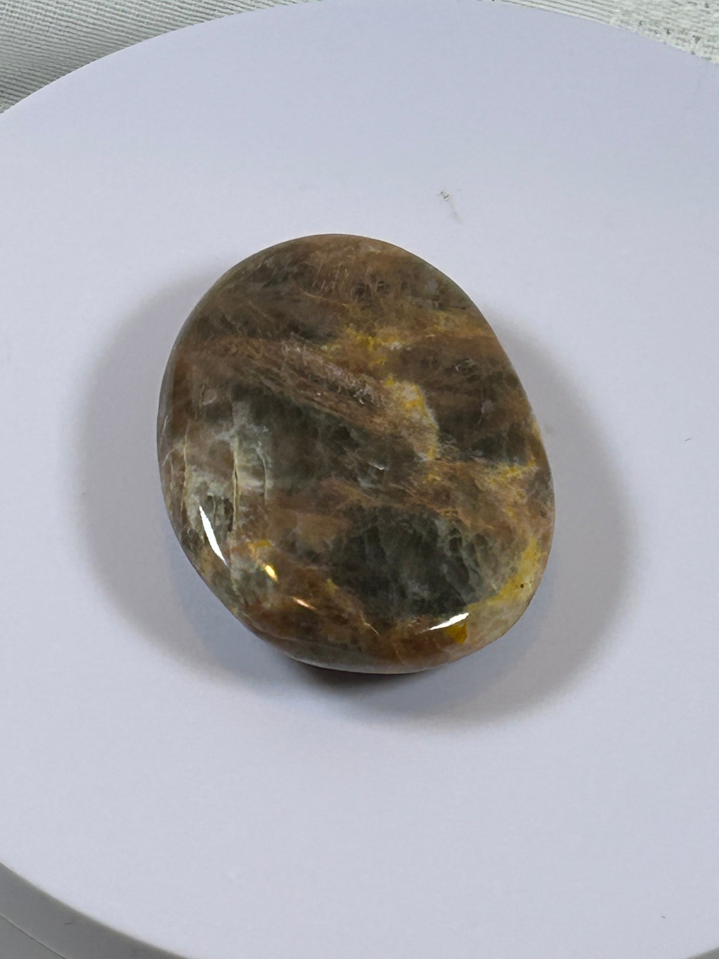 (#113) - BLACK MOONSTONE PALM STONE POLISHED - NEW