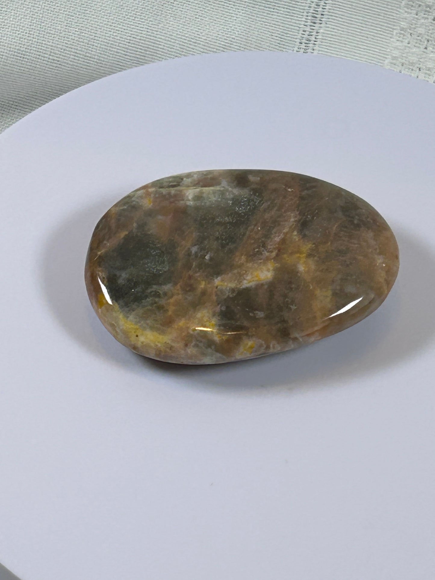 (#113) - BLACK MOONSTONE PALM STONE POLISHED - NEW