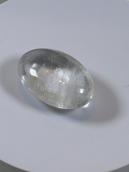 (#114) - CLEAR QUARTZ PALM STONE POLISHED - NEW