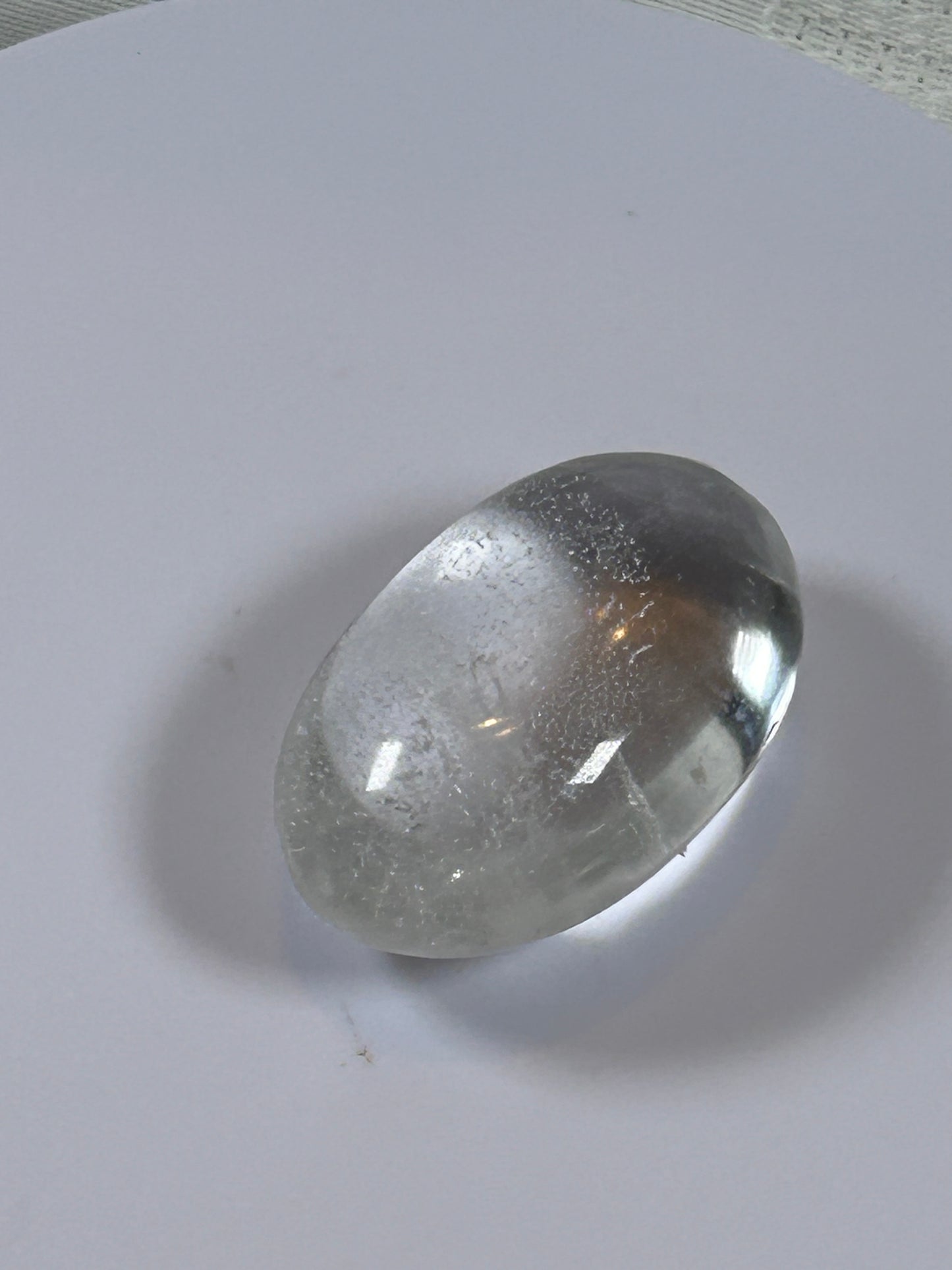 (#114) - CLEAR QUARTZ PALM STONE POLISHED - NEW