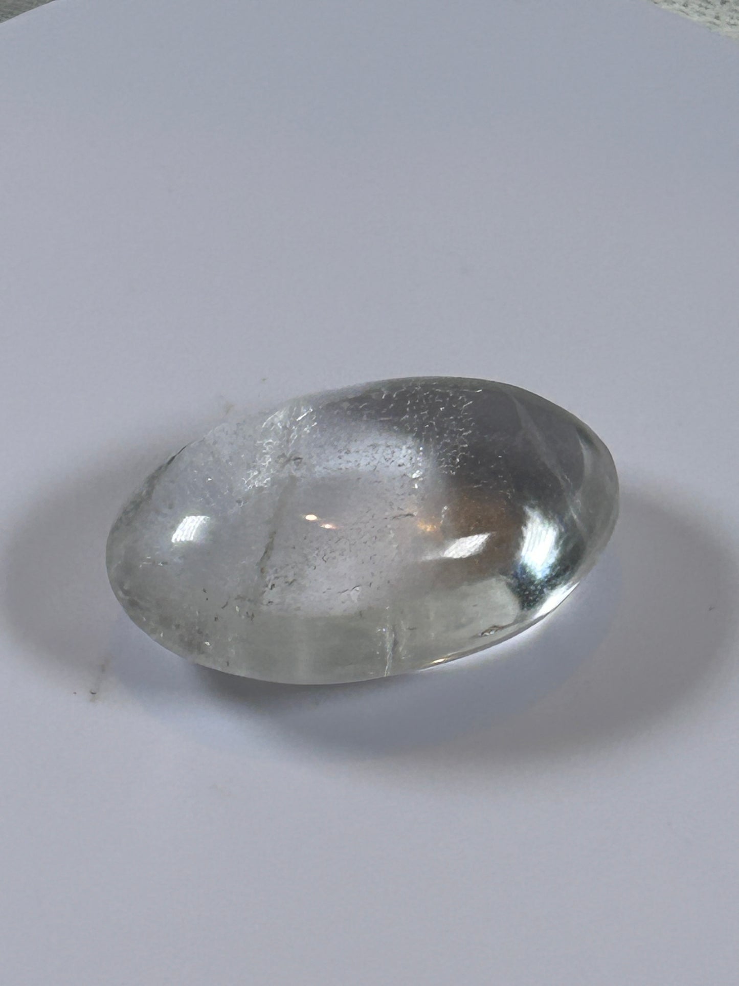 (#114) - CLEAR QUARTZ PALM STONE POLISHED - NEW