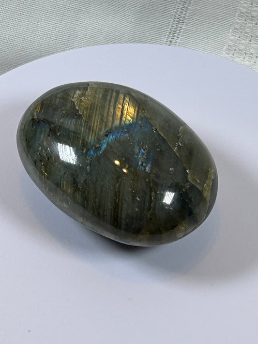 (#118) - LABRADORITE PALM STONE POLISHED - NEW