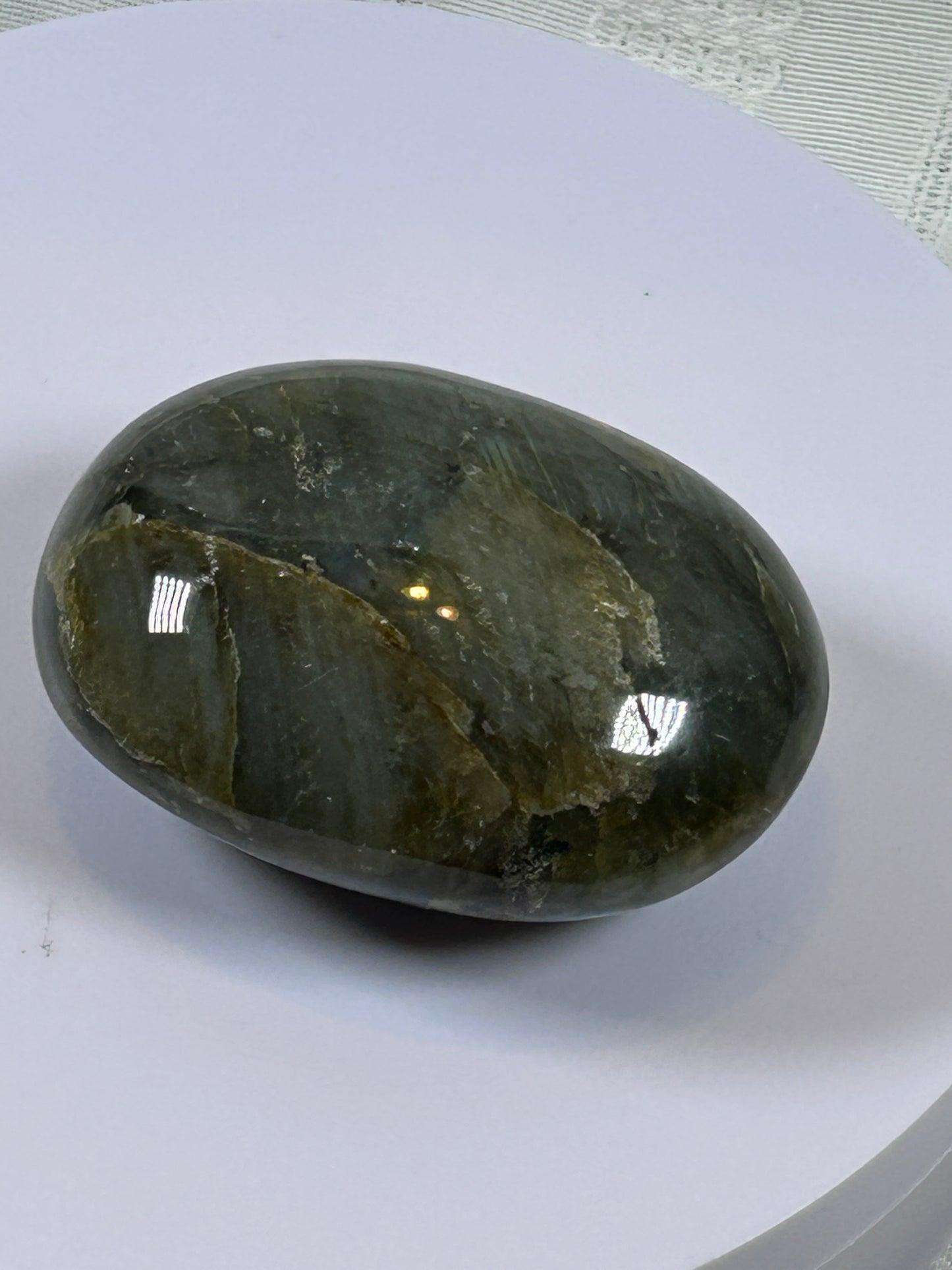 (#118) - LABRADORITE PALM STONE POLISHED - NEW