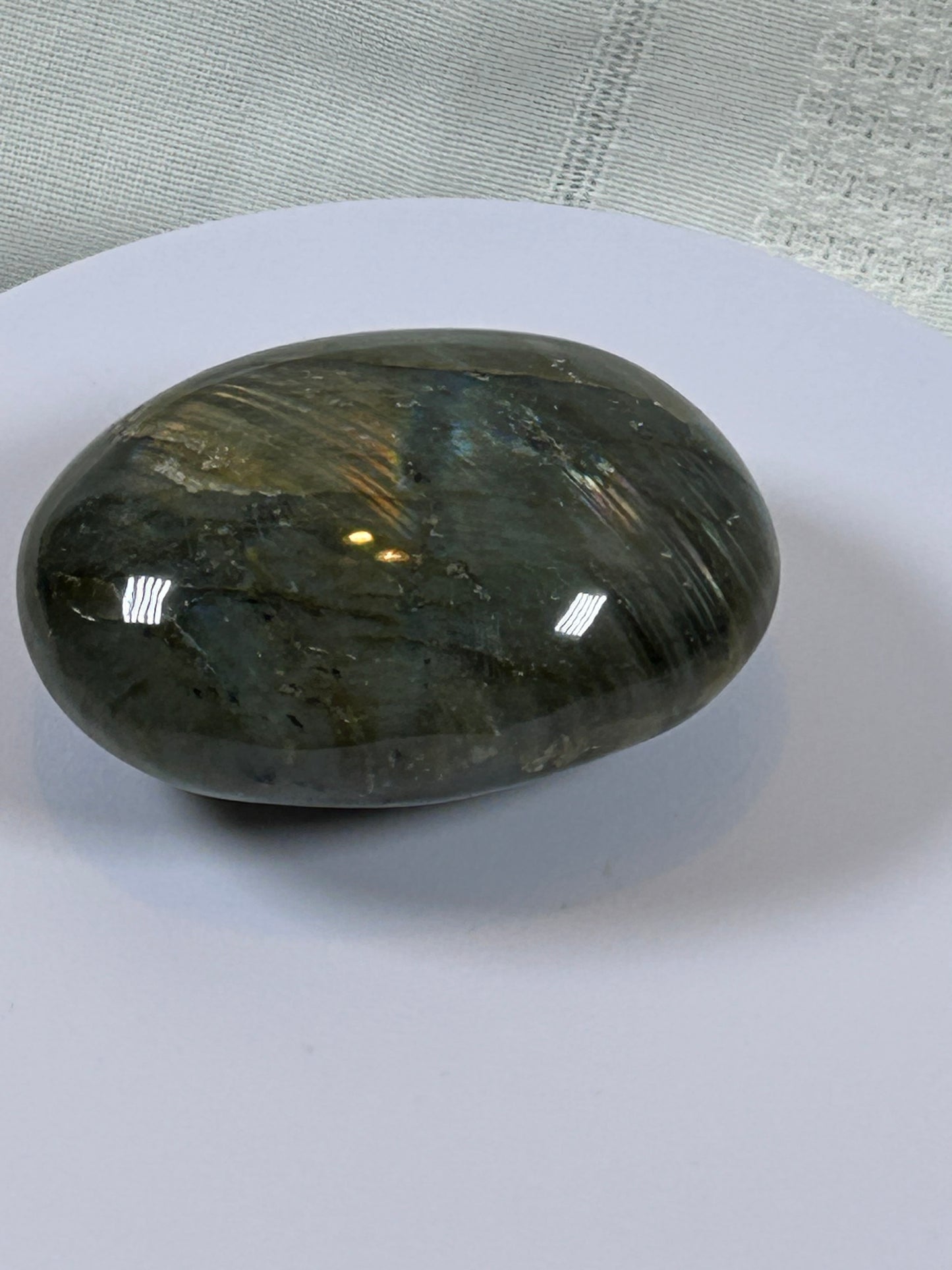 (#118) - LABRADORITE PALM STONE POLISHED - NEW