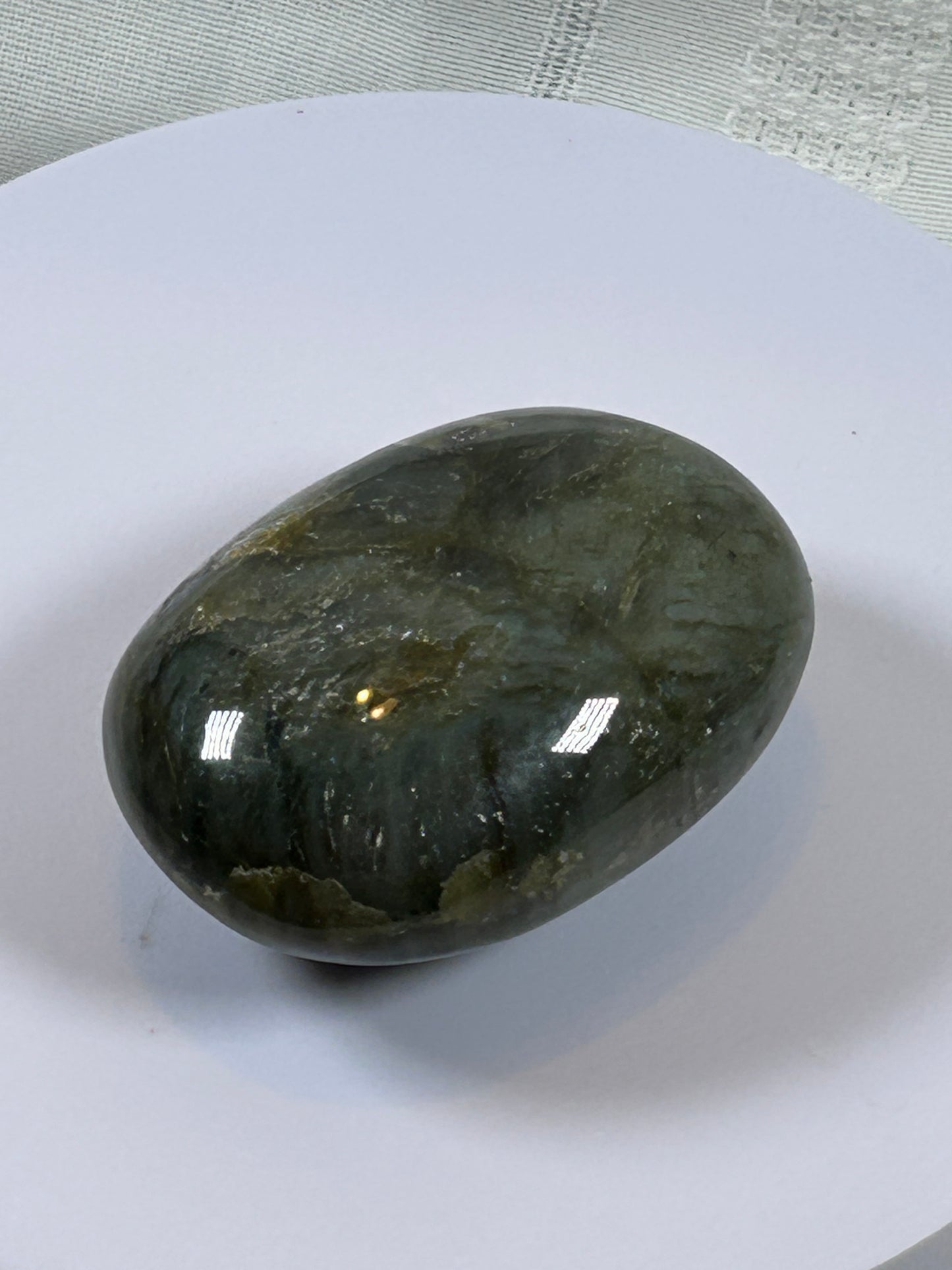 (#118) - LABRADORITE PALM STONE POLISHED - NEW