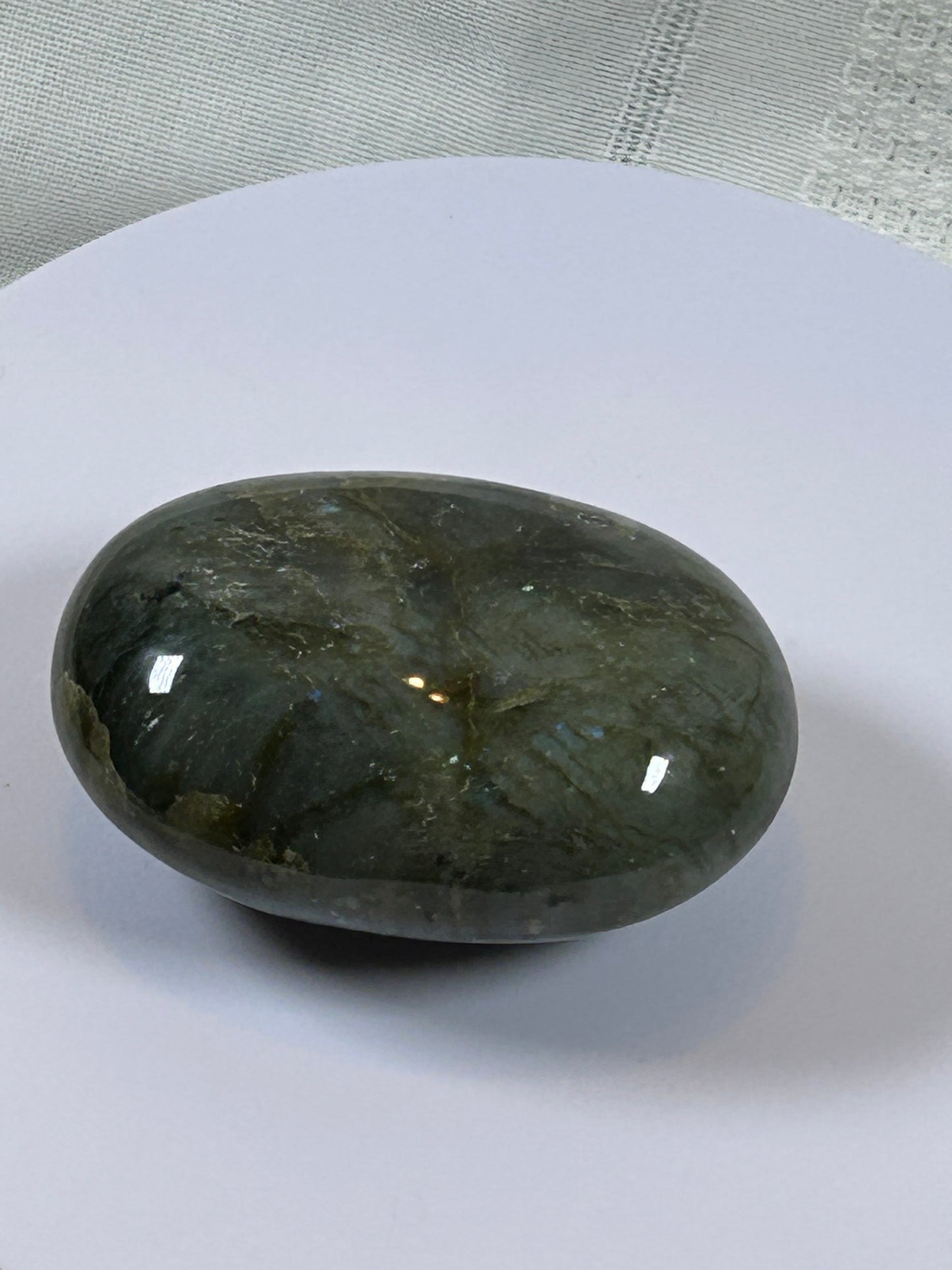 (#118) - LABRADORITE PALM STONE POLISHED - NEW