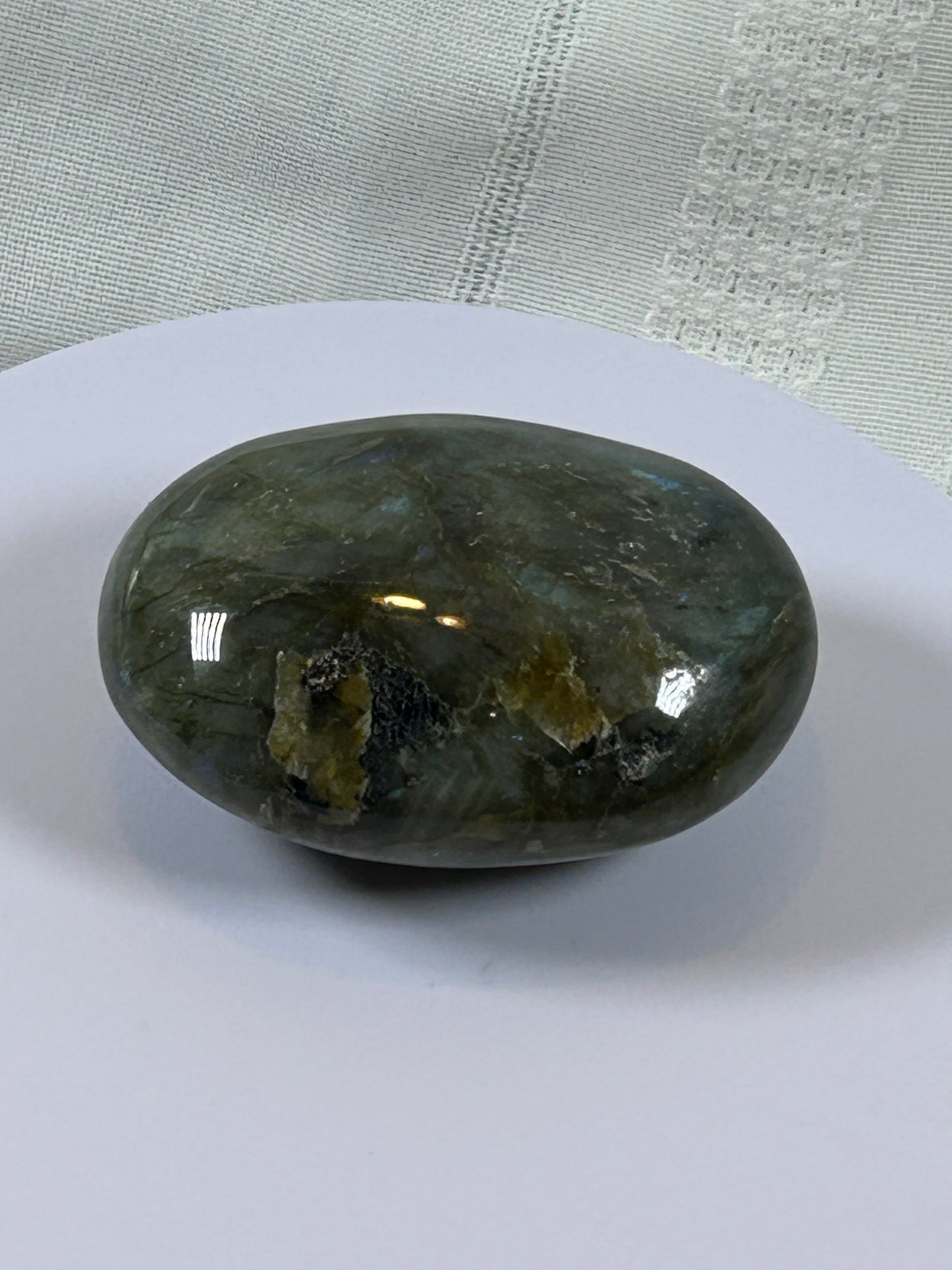 (#118) - LABRADORITE PALM STONE POLISHED - NEW