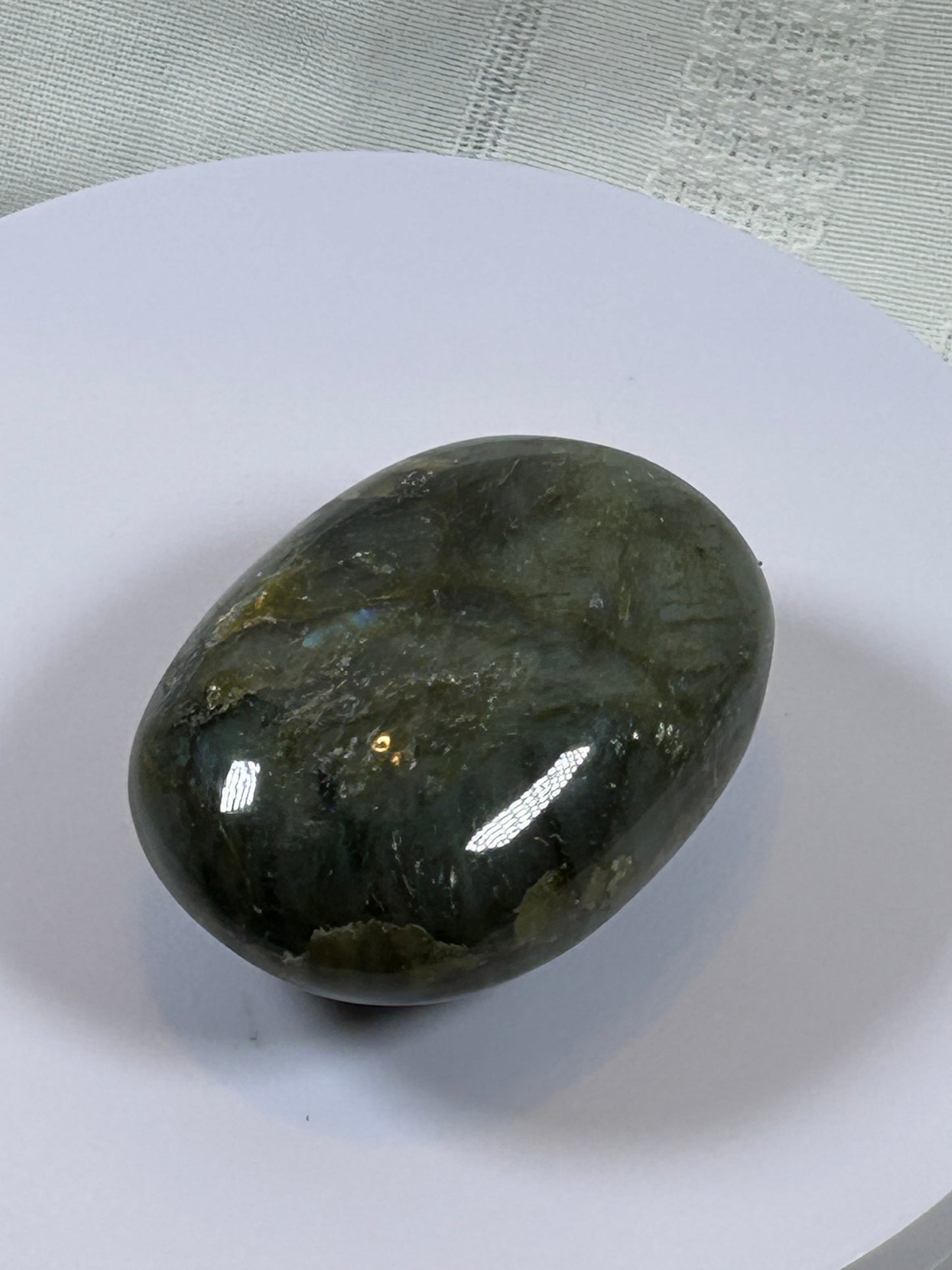 (#118) - LABRADORITE PALM STONE POLISHED - NEW