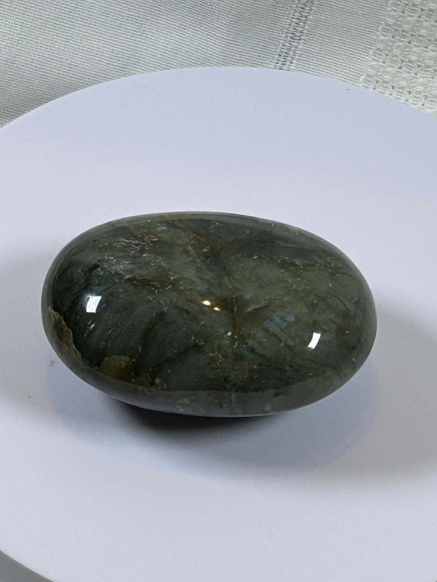 (#118) - LABRADORITE PALM STONE POLISHED - NEW