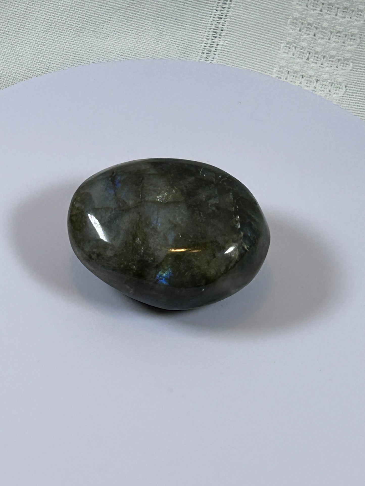 (#119) - LABRADORITE PALM STONE POLISHED - NEW