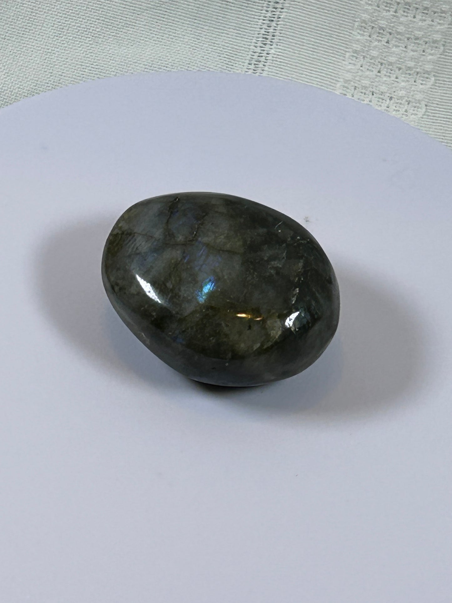 (#119) - LABRADORITE PALM STONE POLISHED - NEW
