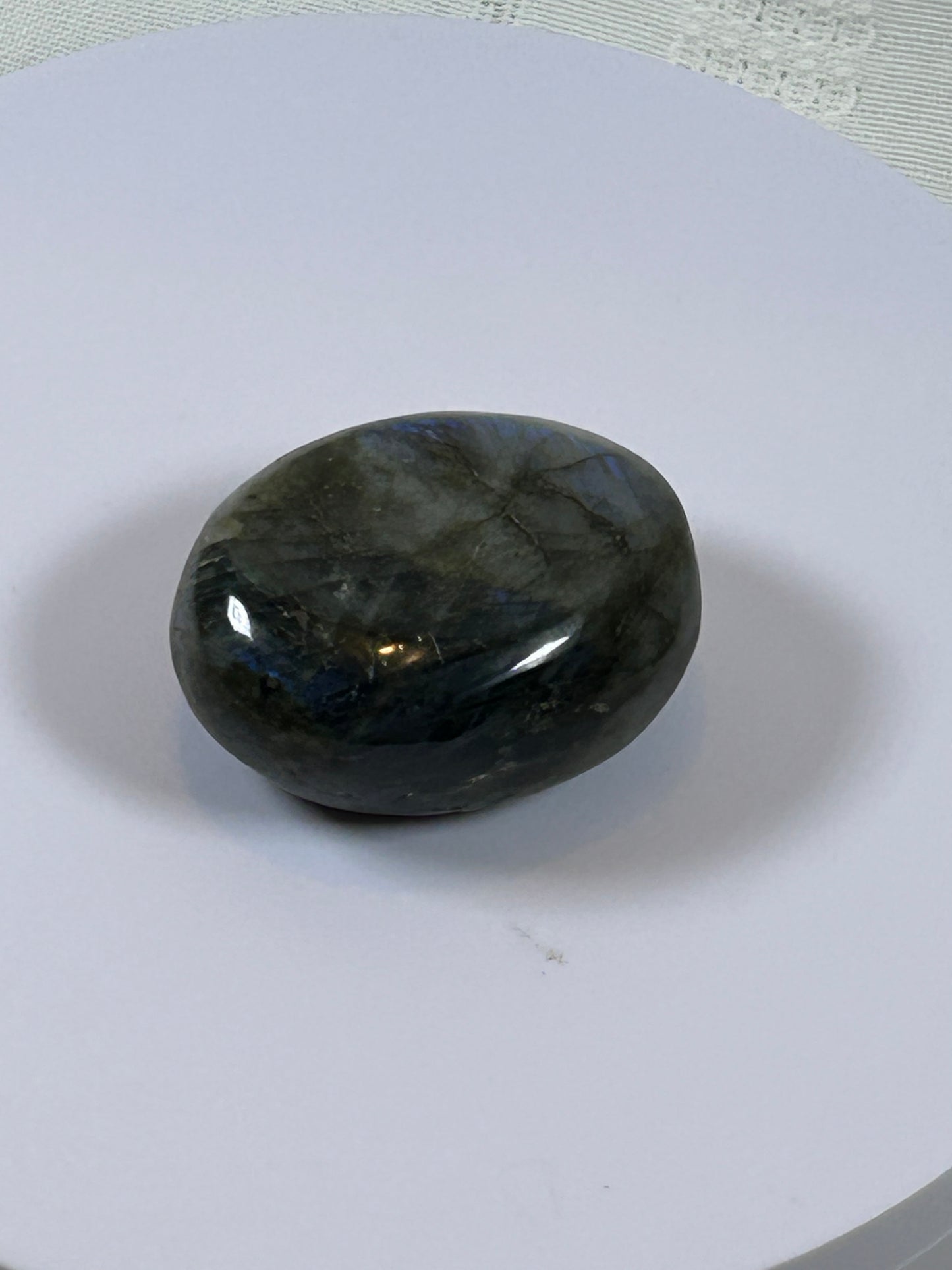 (#119) - LABRADORITE PALM STONE POLISHED - NEW