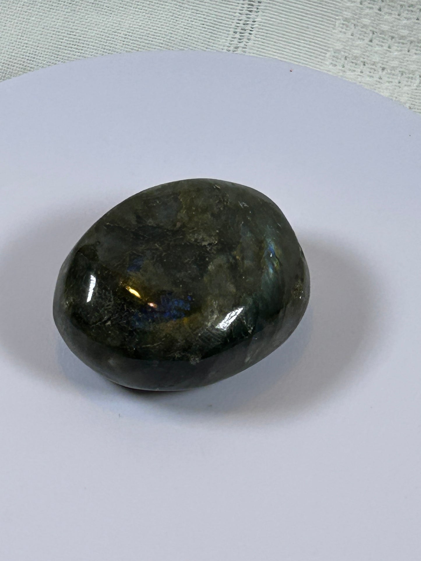(#119) - LABRADORITE PALM STONE POLISHED - NEW