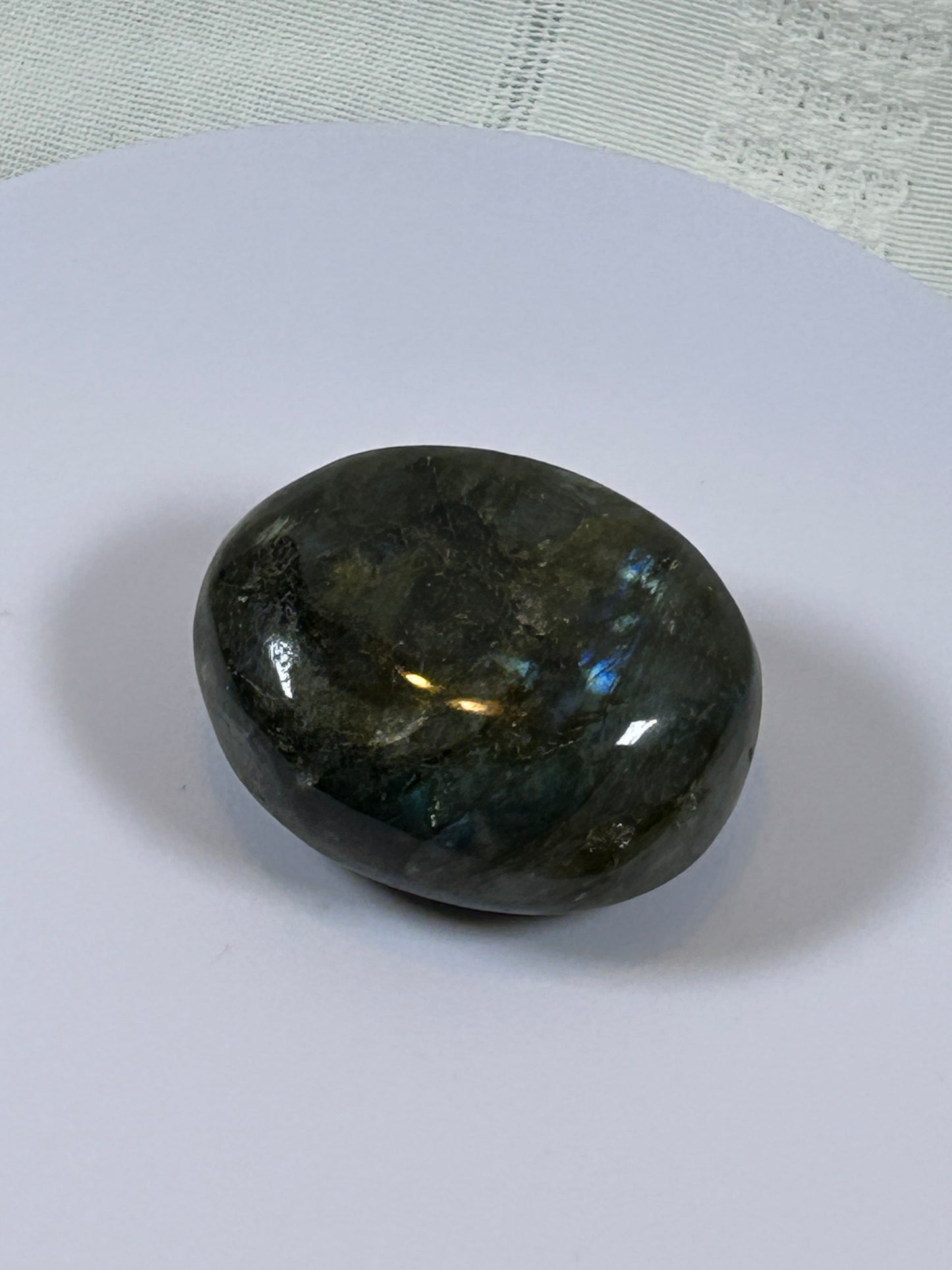 (#119) - LABRADORITE PALM STONE POLISHED - NEW