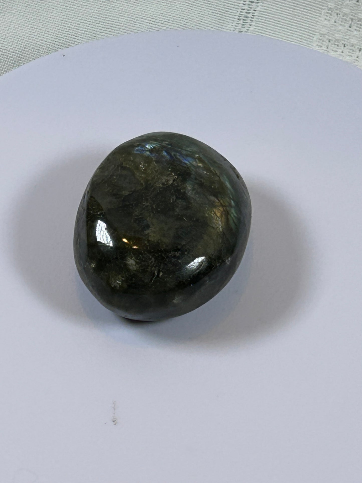 (#119) - LABRADORITE PALM STONE POLISHED - NEW