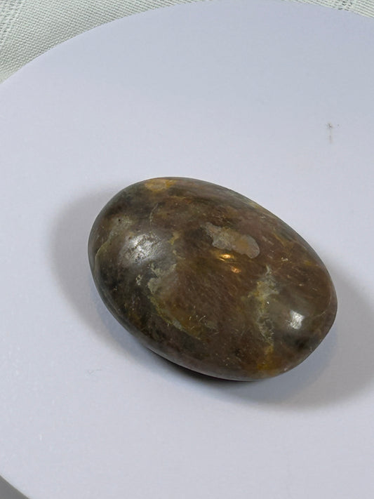 (#116) - BLACK MOONSTONE PALM STONE POLISHED - NEW