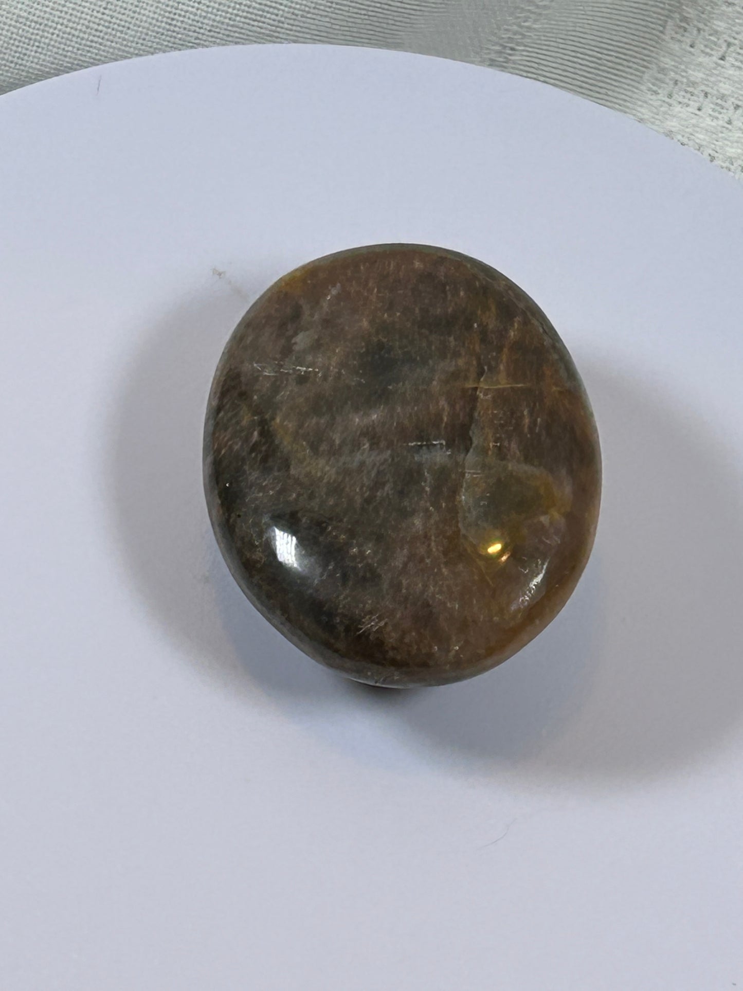 (#116) - BLACK MOONSTONE PALM STONE POLISHED - NEW