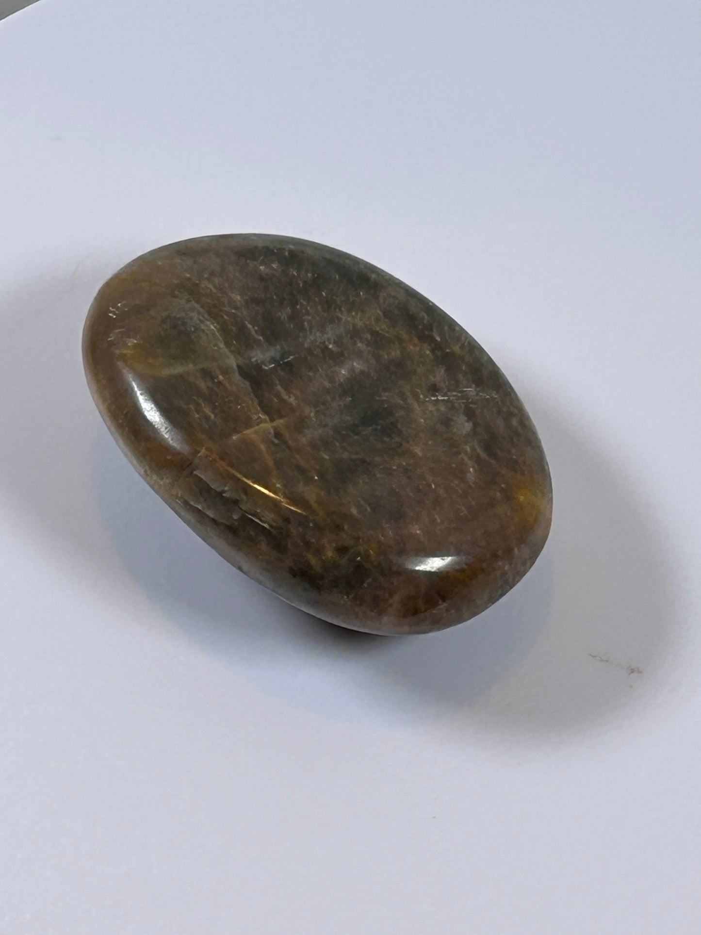 (#116) - BLACK MOONSTONE PALM STONE POLISHED - NEW