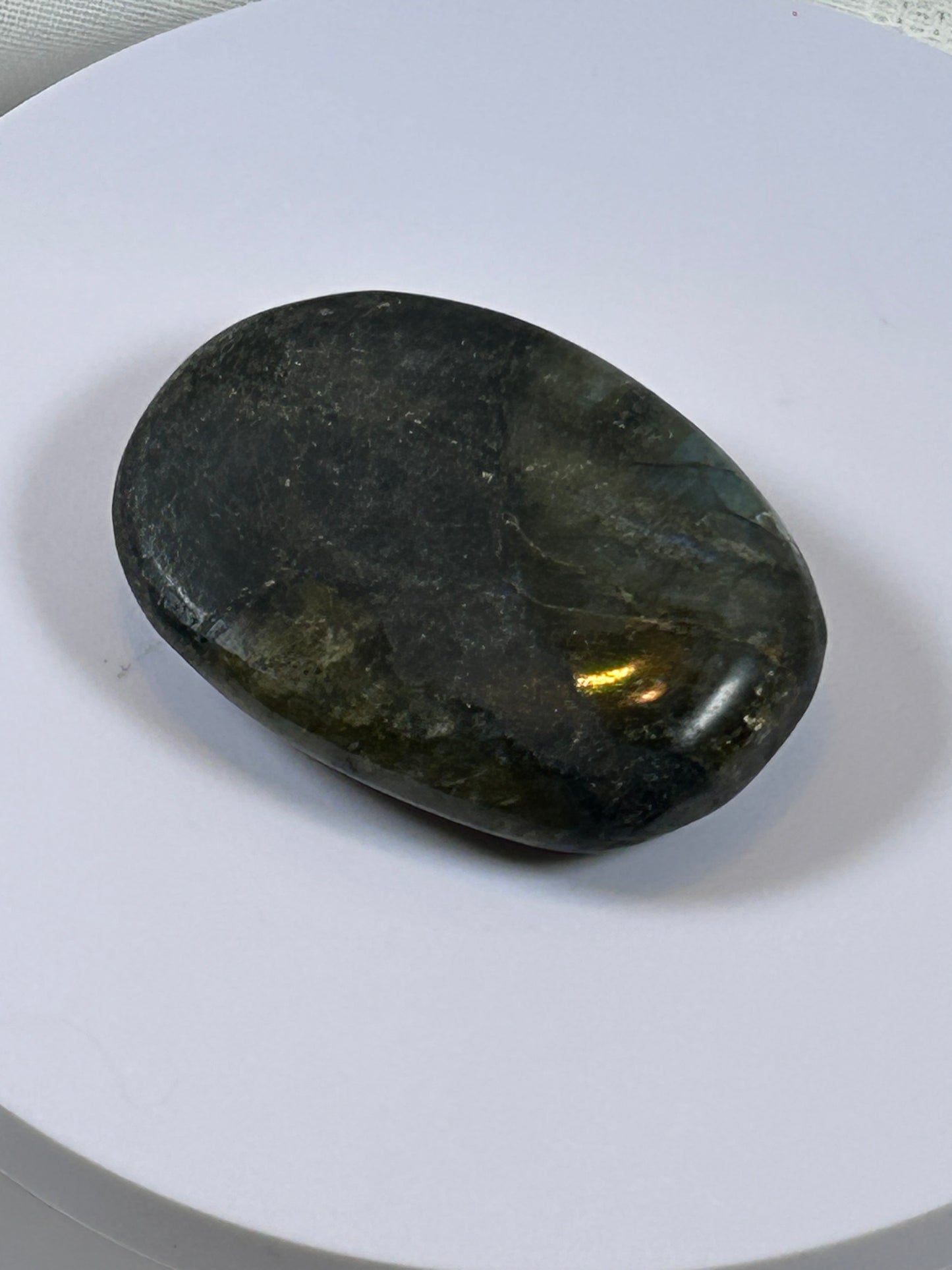 (#117) - LABRADORITE PALM STONE POLISHED - NEW