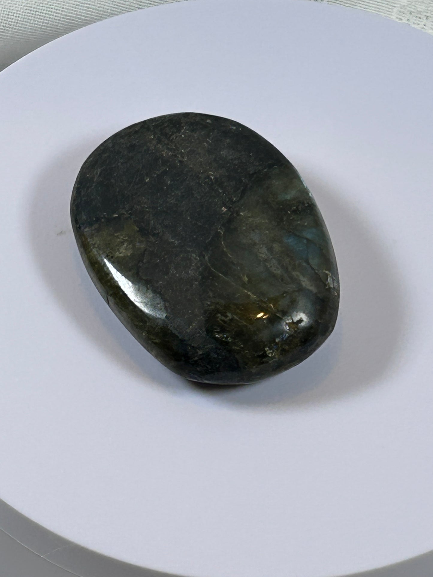 (#117) - LABRADORITE PALM STONE POLISHED - NEW