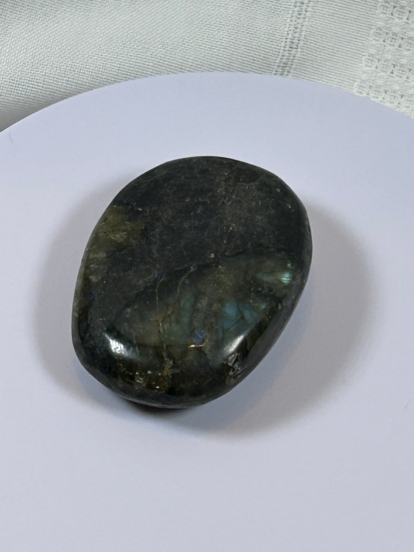(#117) - LABRADORITE PALM STONE POLISHED - NEW