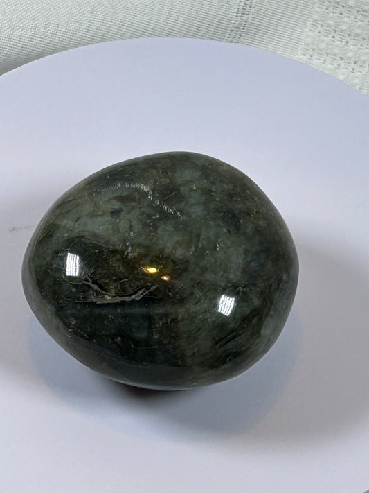 (#120) - LABRADORITE PALM STONE POLISHED - NEW