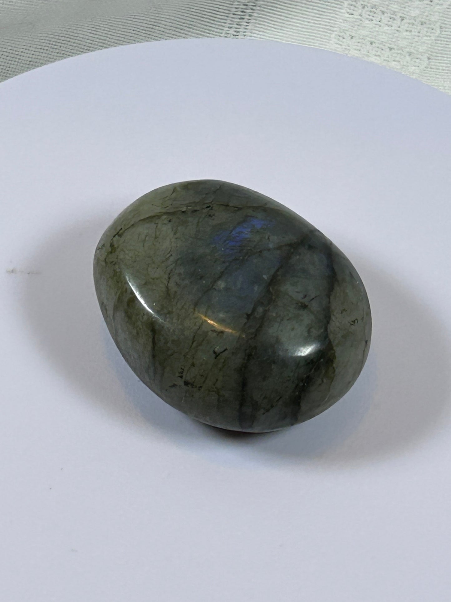 (#124) - LABRADORITE PALM STONE POLISHED - NEW