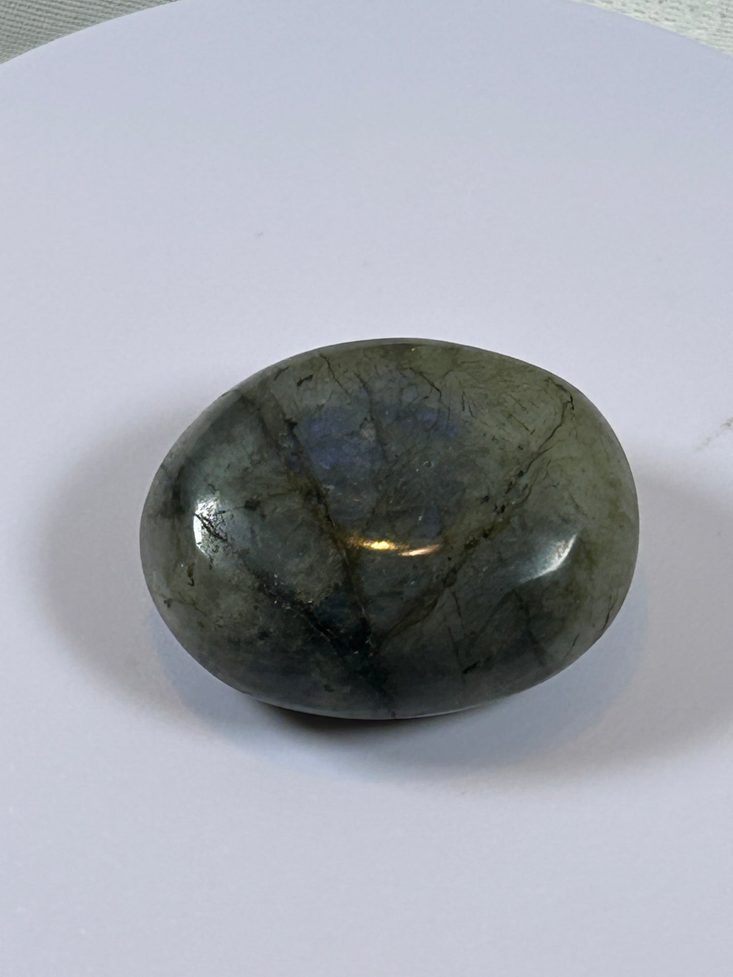 (#124) - LABRADORITE PALM STONE POLISHED - NEW