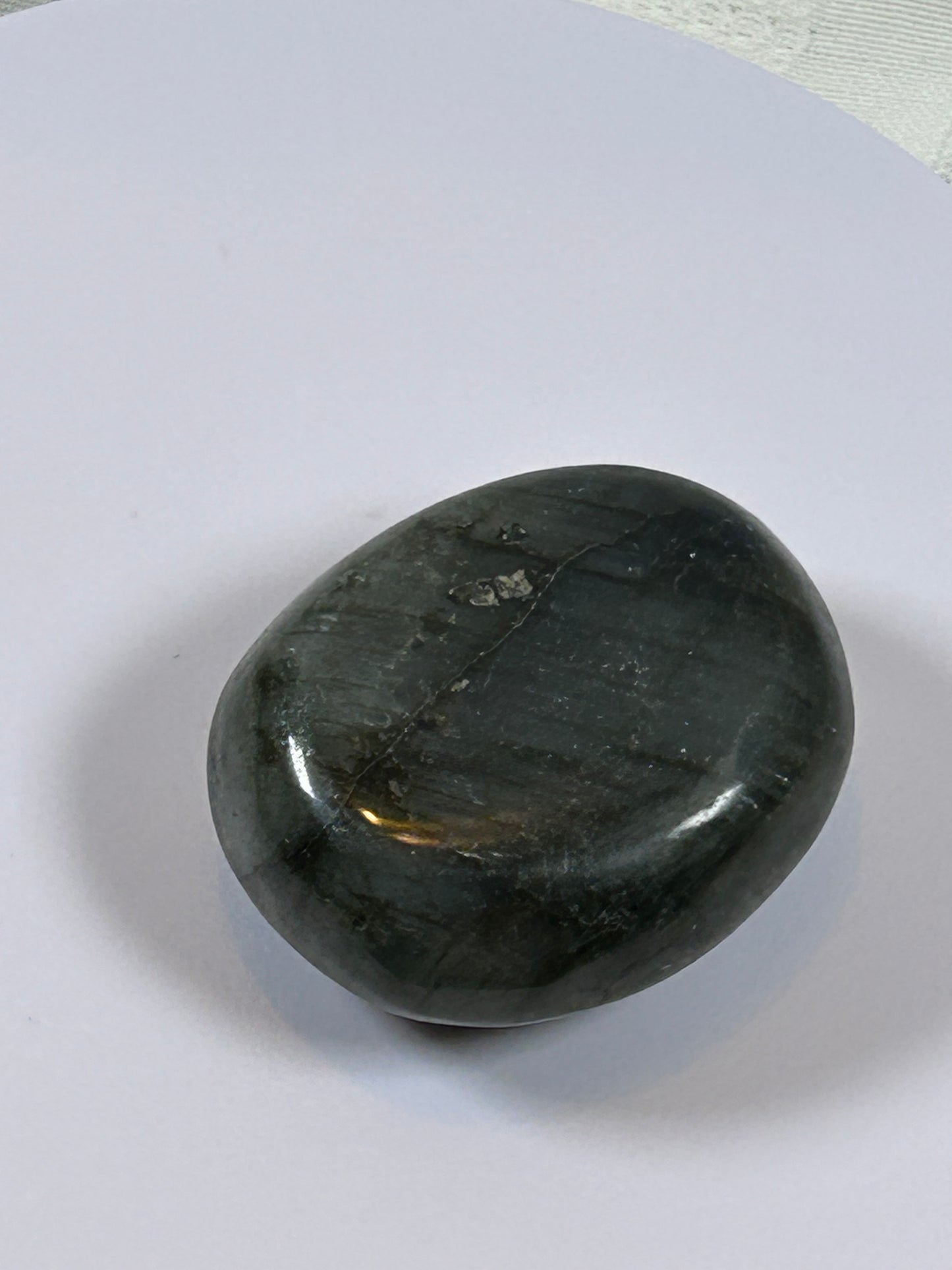 (#125) - LABRADORITE PALM STONE POLISHED - NEW