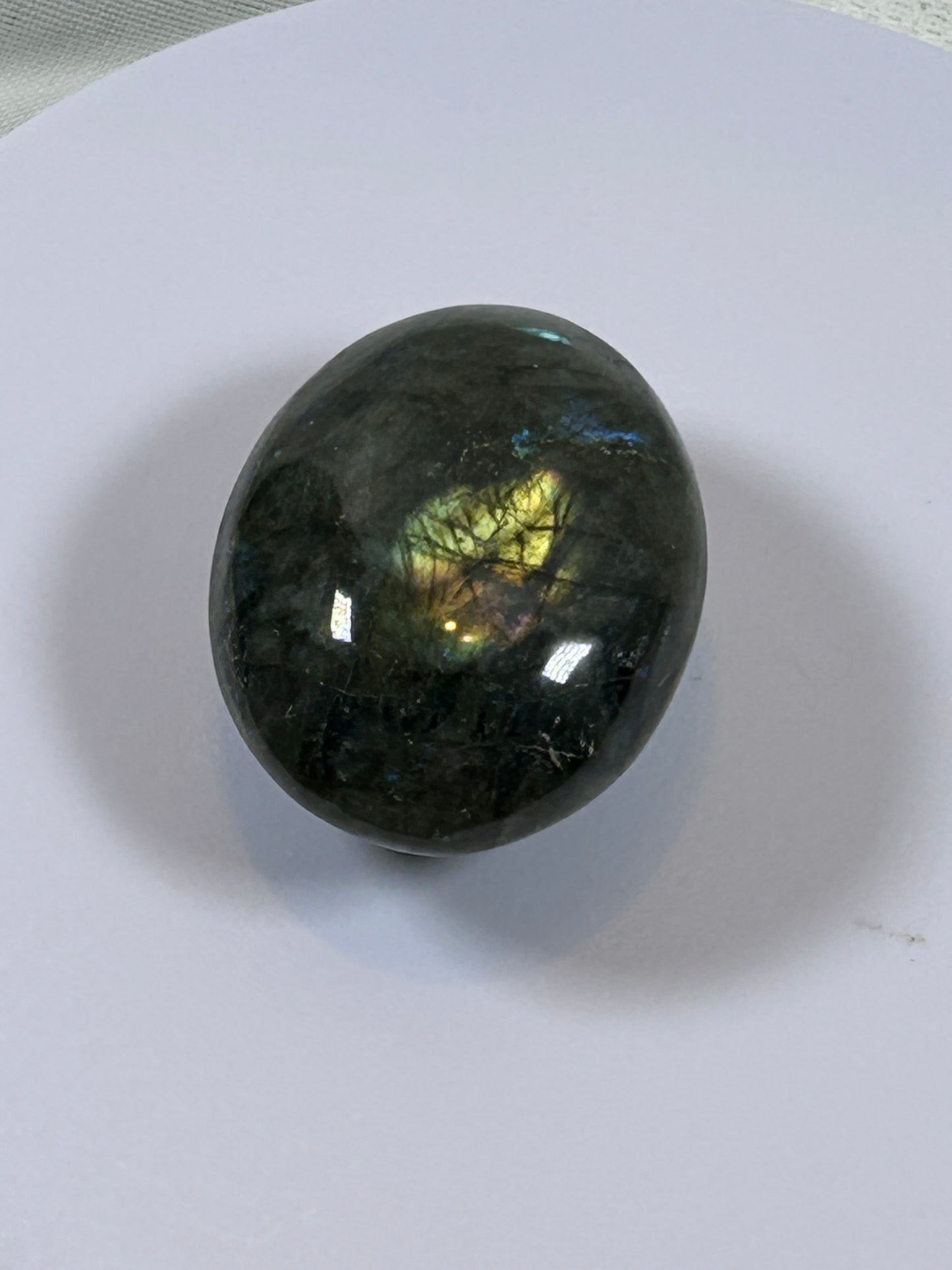 (#126) - LABRADORITE PALM STONE POLISHED - NEW