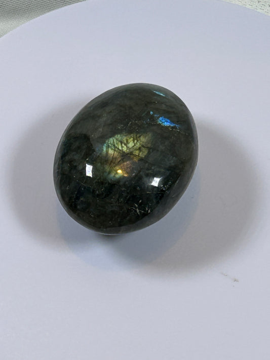 (#126) - LABRADORITE PALM STONE POLISHED - NEW
