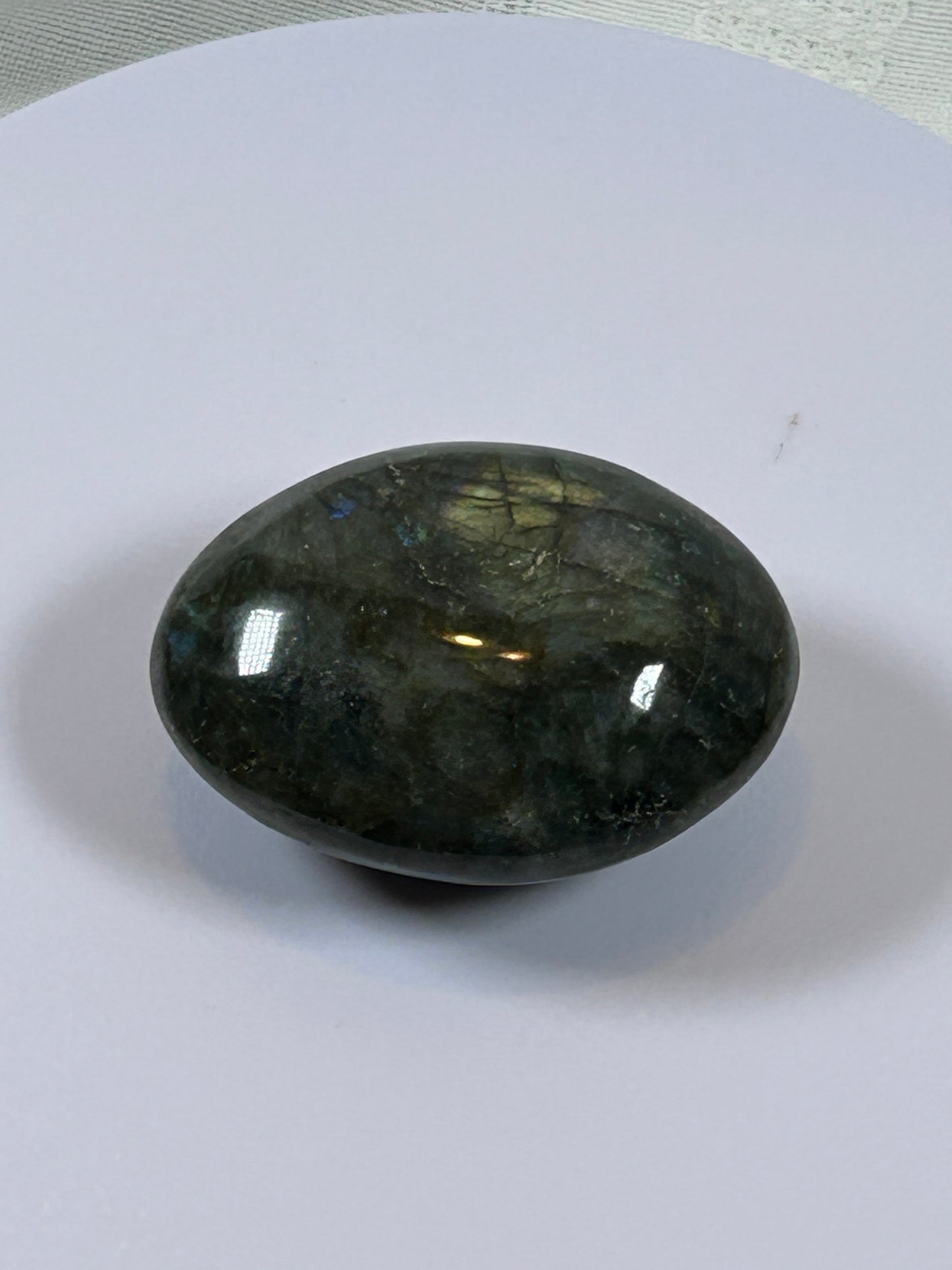 (#126) - LABRADORITE PALM STONE POLISHED - NEW