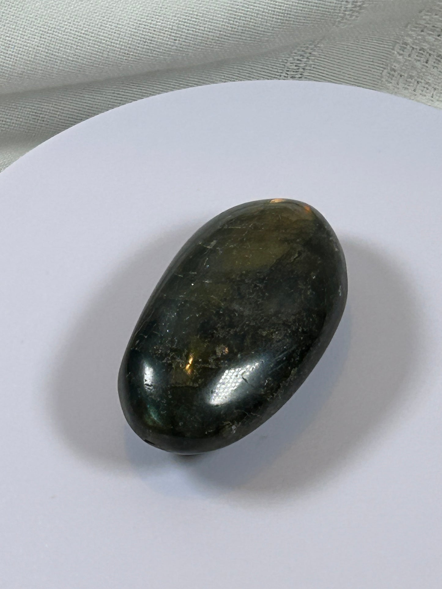 (#128) - LABRADORITE PALM STONE POLISHED - NEW