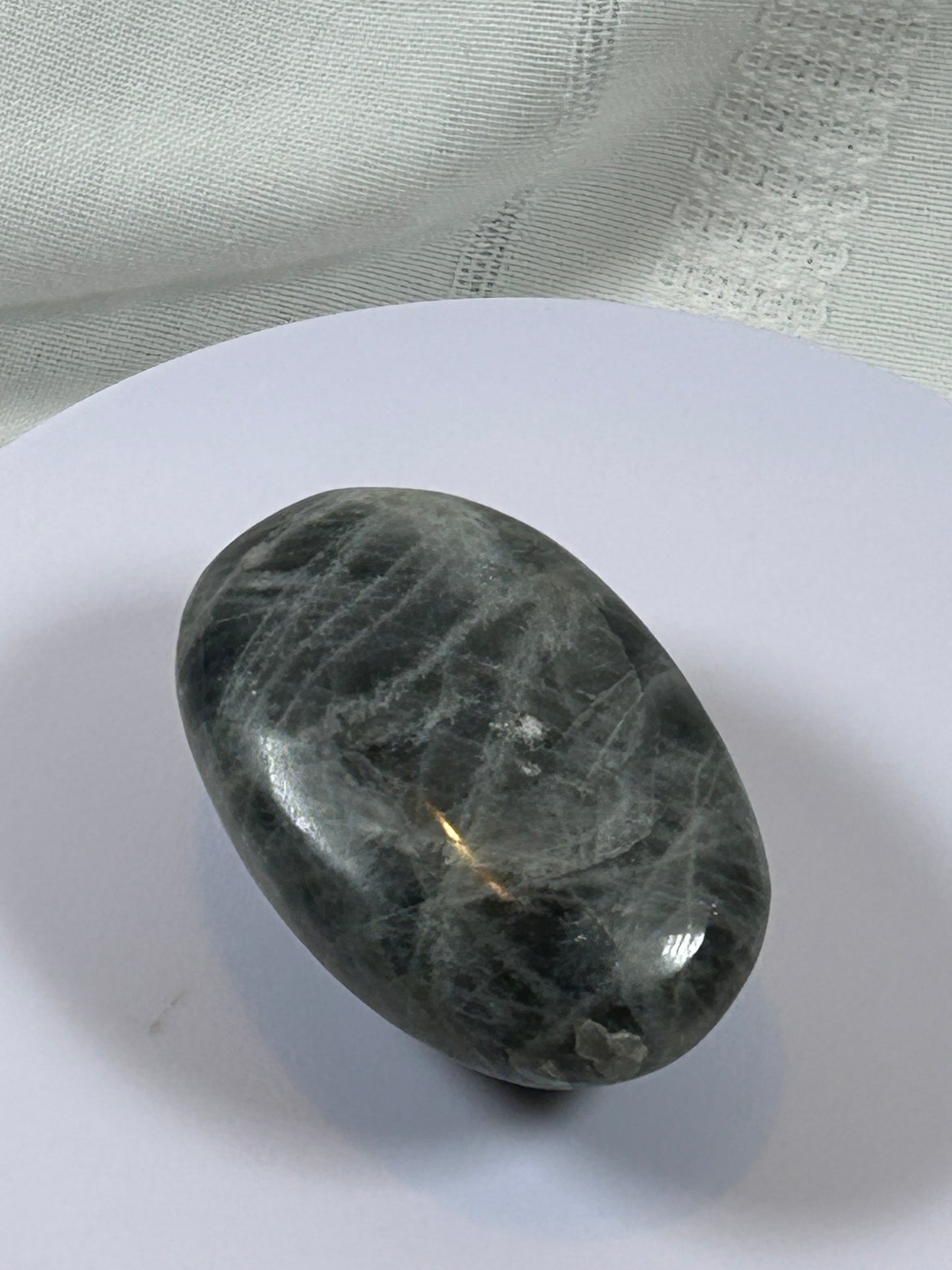 (#134) - LABRADORITE PALM STONE POLISHED - NEW