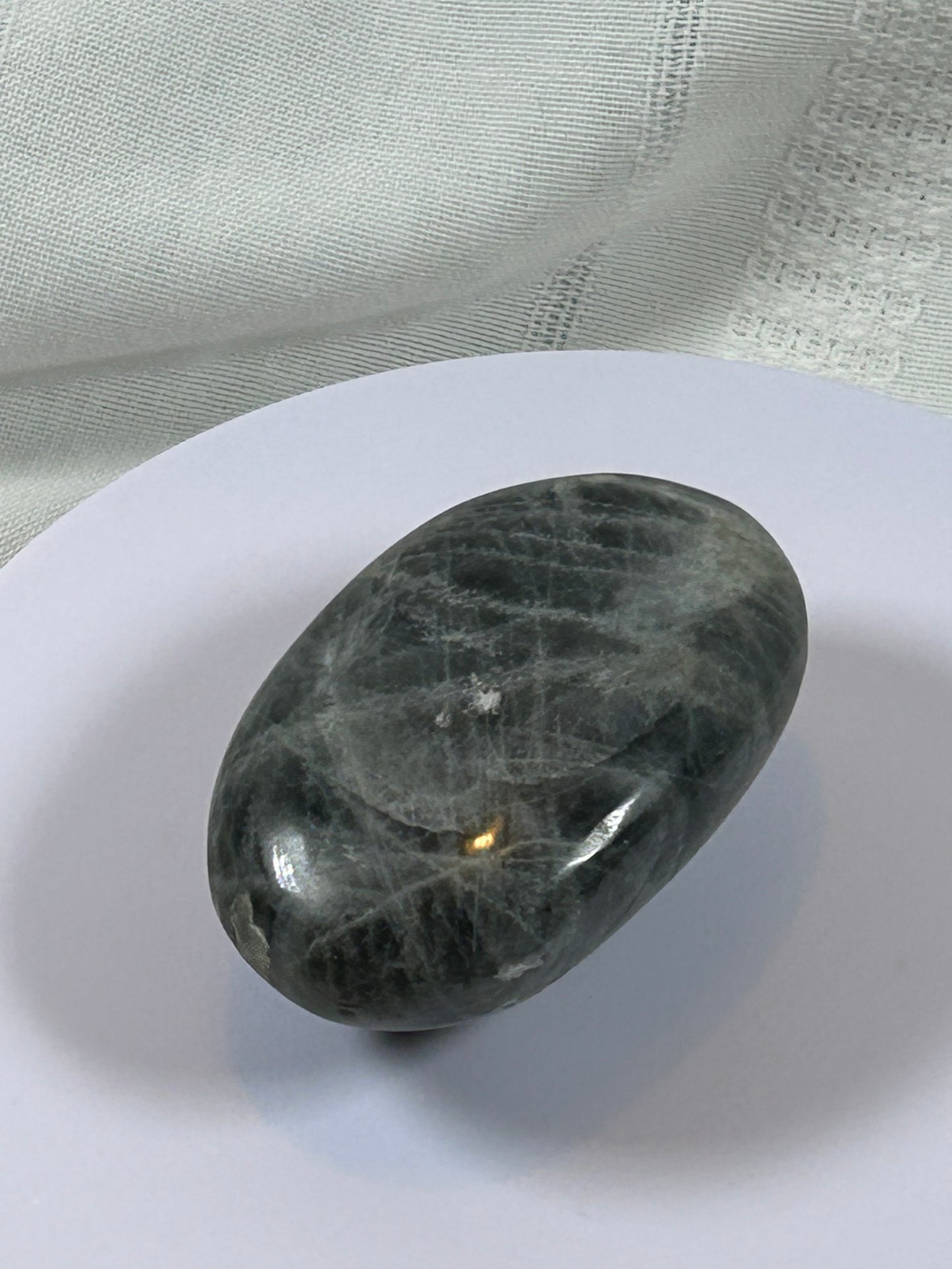 (#134) - LABRADORITE PALM STONE POLISHED - NEW
