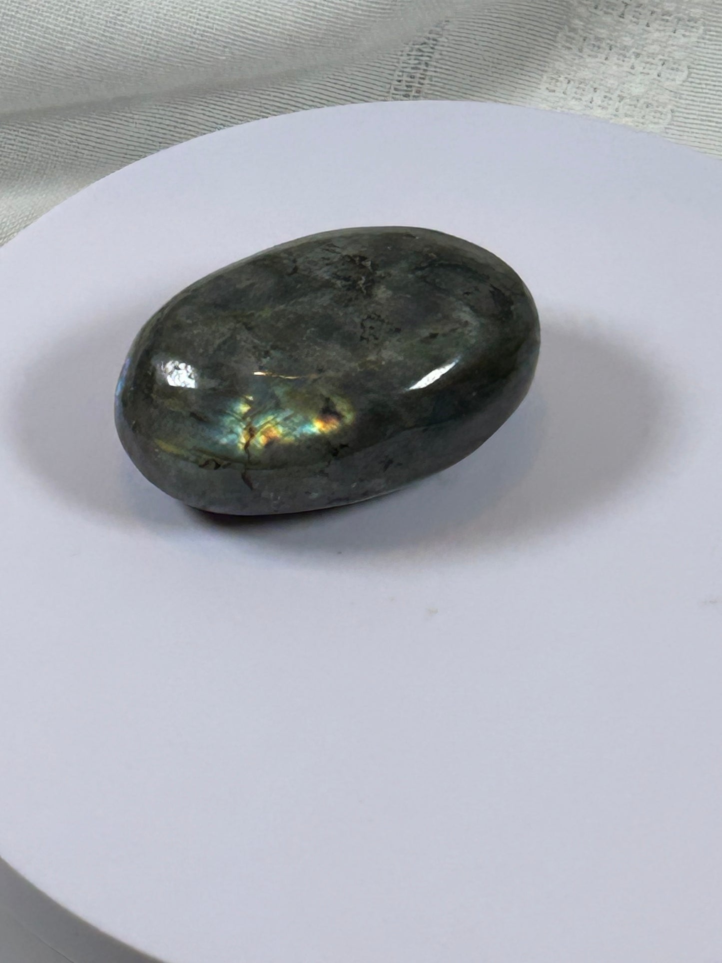 (#135) - LABRADORITE PALM STONE POLISHED - NEW