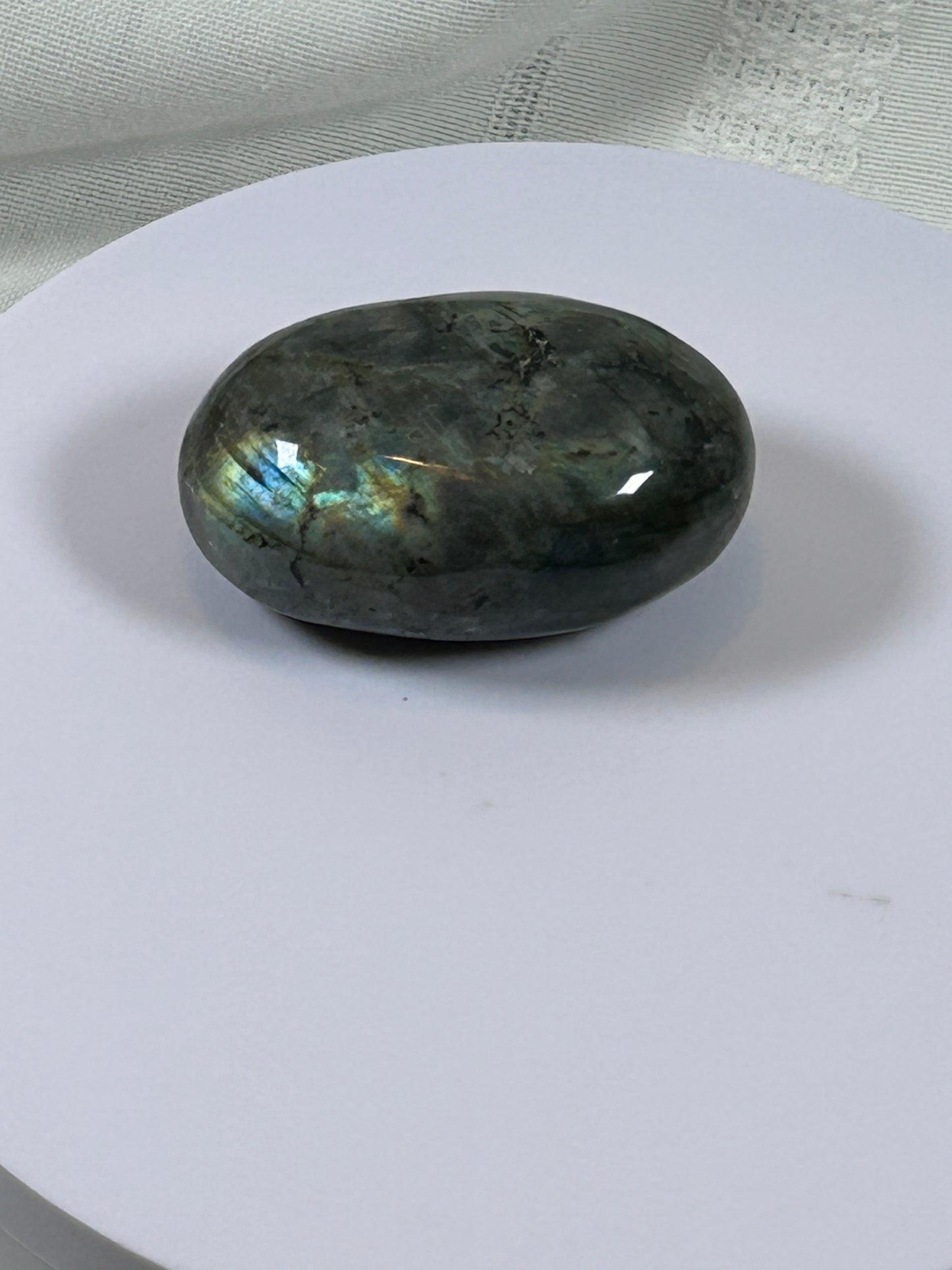(#135) - LABRADORITE PALM STONE POLISHED - NEW