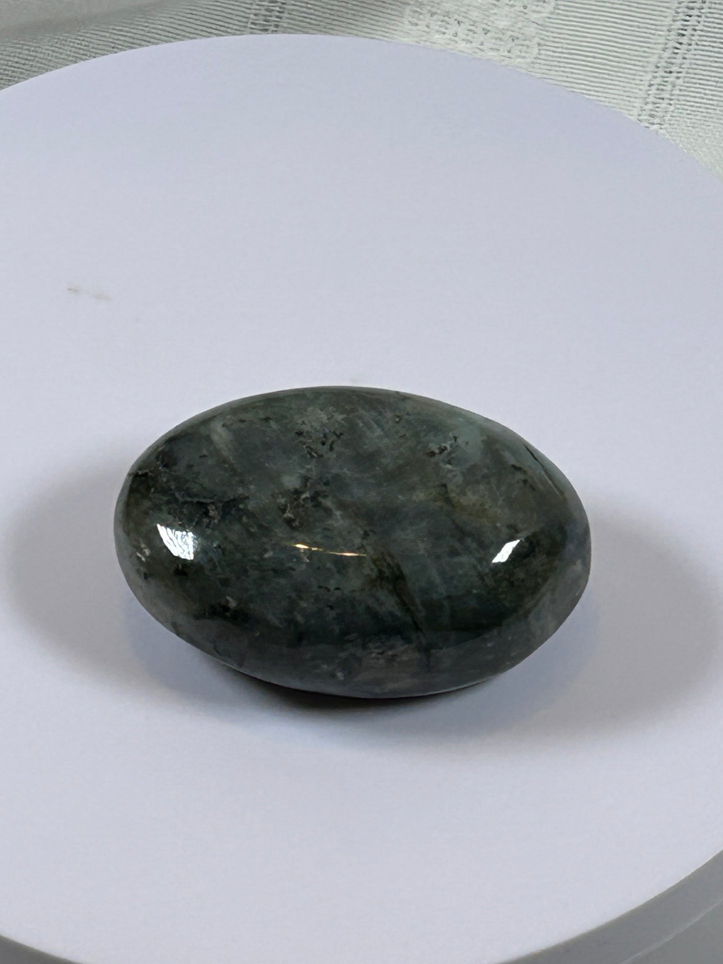 (#135) - LABRADORITE PALM STONE POLISHED - NEW