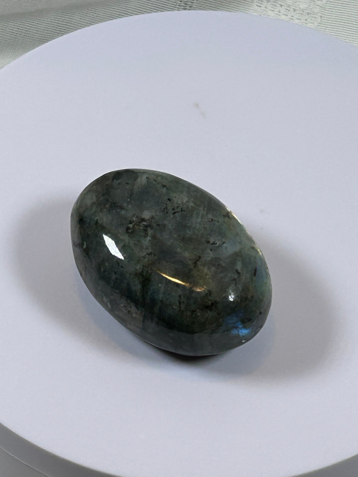 (#135) - LABRADORITE PALM STONE POLISHED - NEW