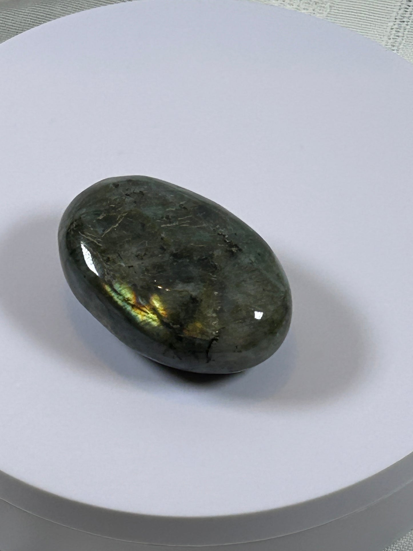 (#135) - LABRADORITE PALM STONE POLISHED - NEW